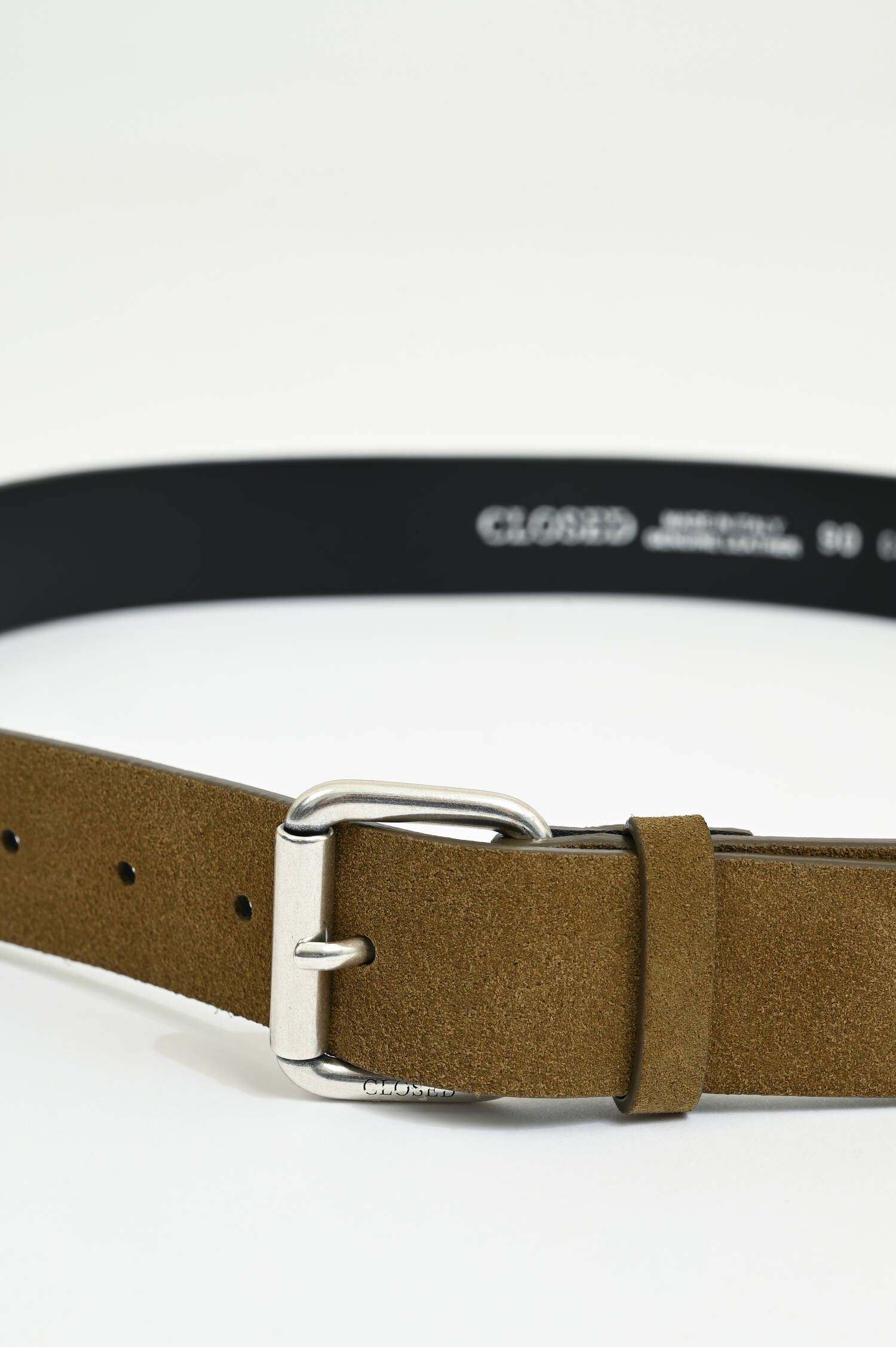 Gürtel aus Velour-Leder in Herbal Green