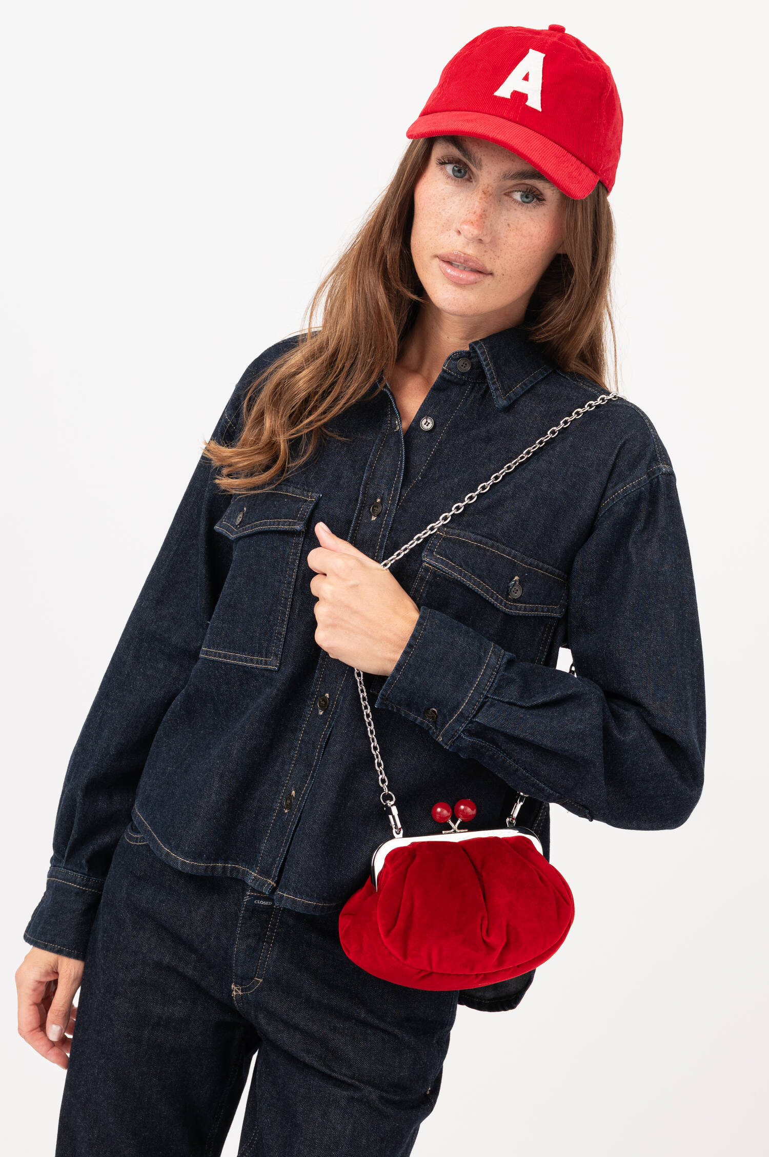 Samt-Clutchtasche GIOCHI in Rot