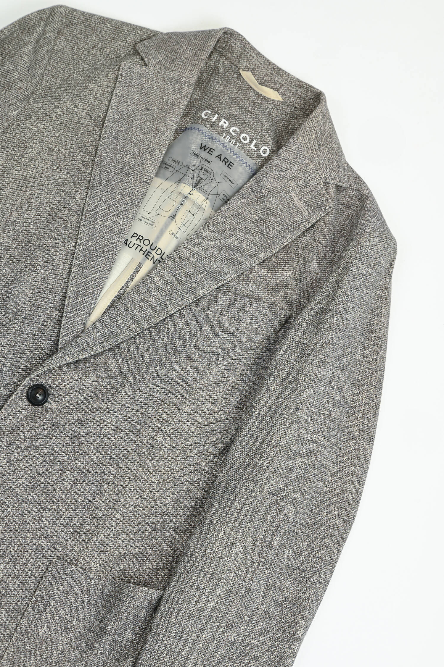 Gemustertes Sakko in Taupe/Weiß