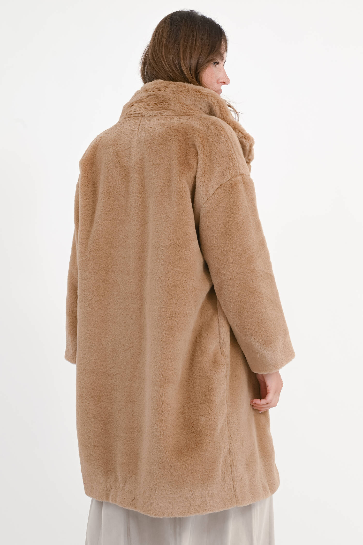 Faux Fur Mantel in Camel Faux Fur Mantel in Camel