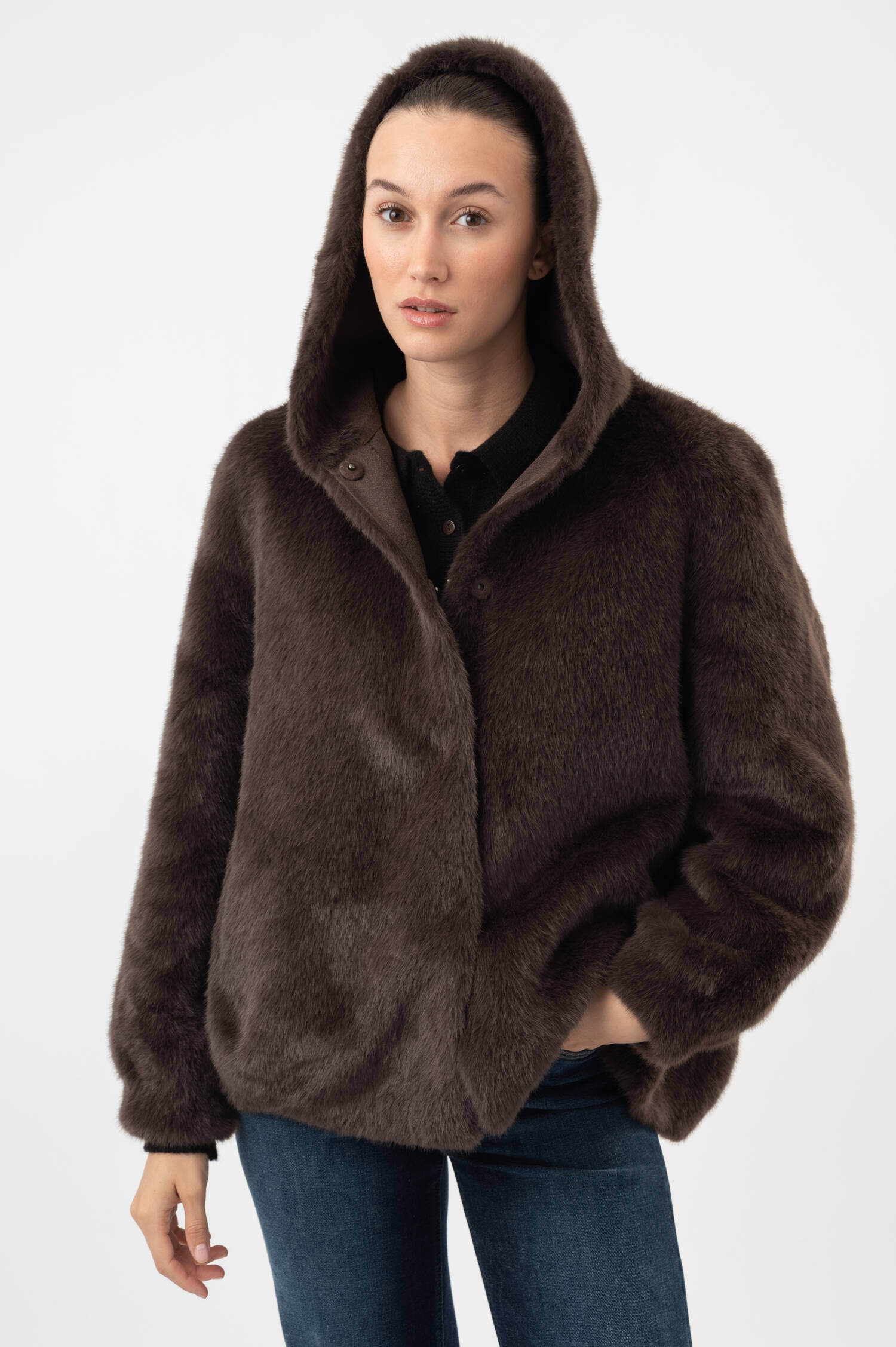 Faux-Fur-Jacke HOVY in Braun