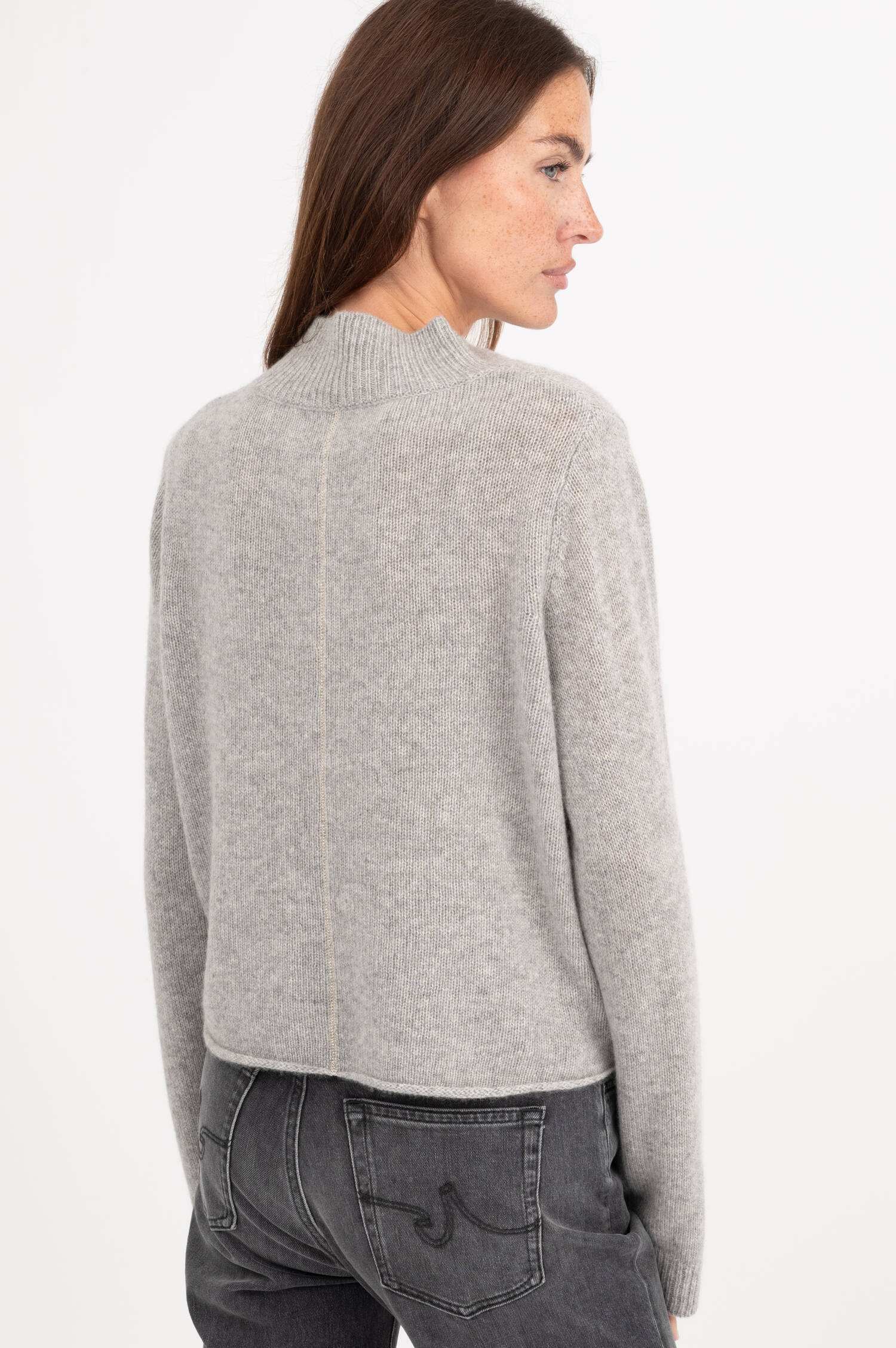 Cashmere Pullover in Grau meliert