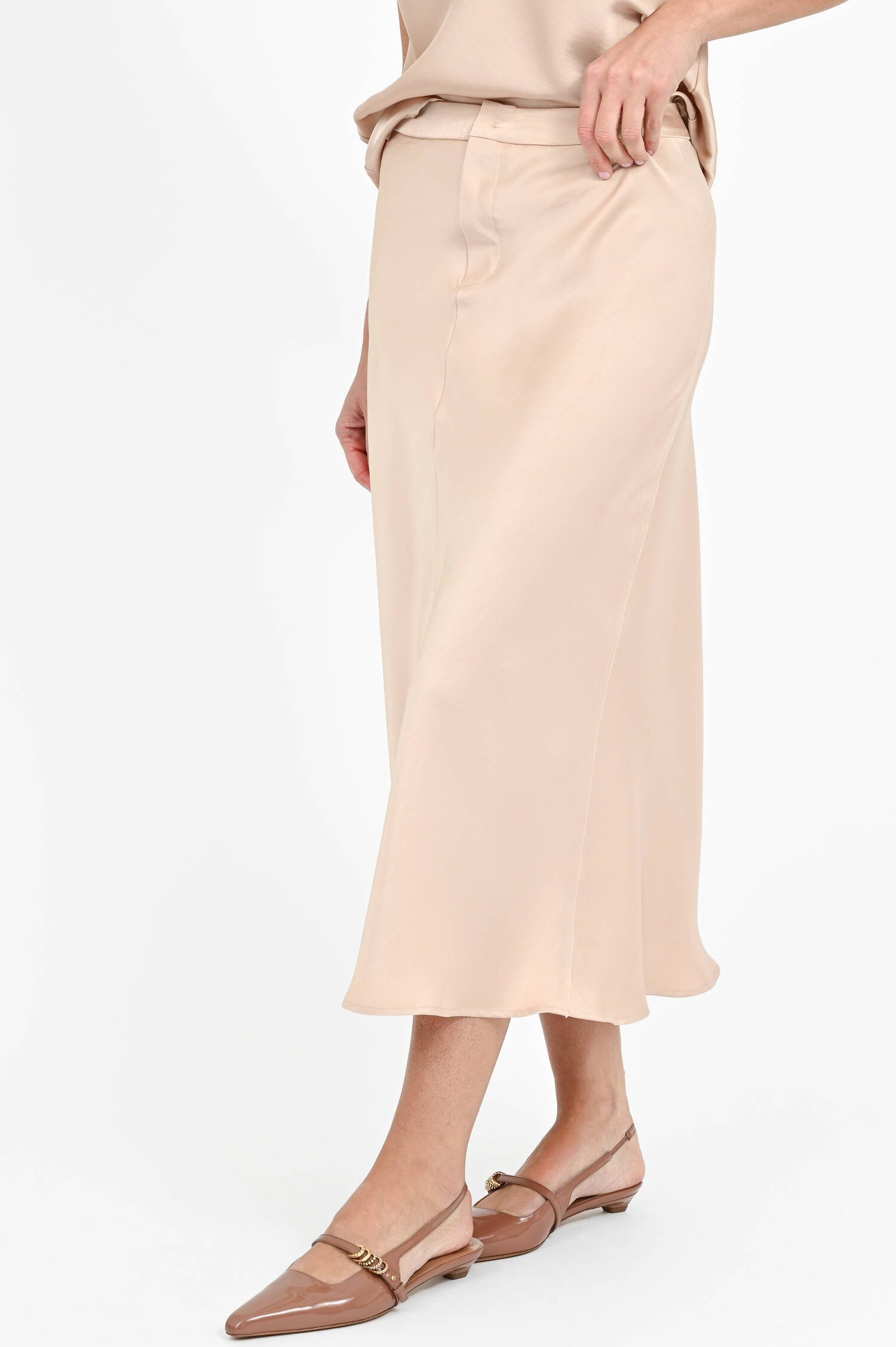 Satin-Rock mit Bund in Rose Quartz Satin-Rock mit Bund in Rose Quartz