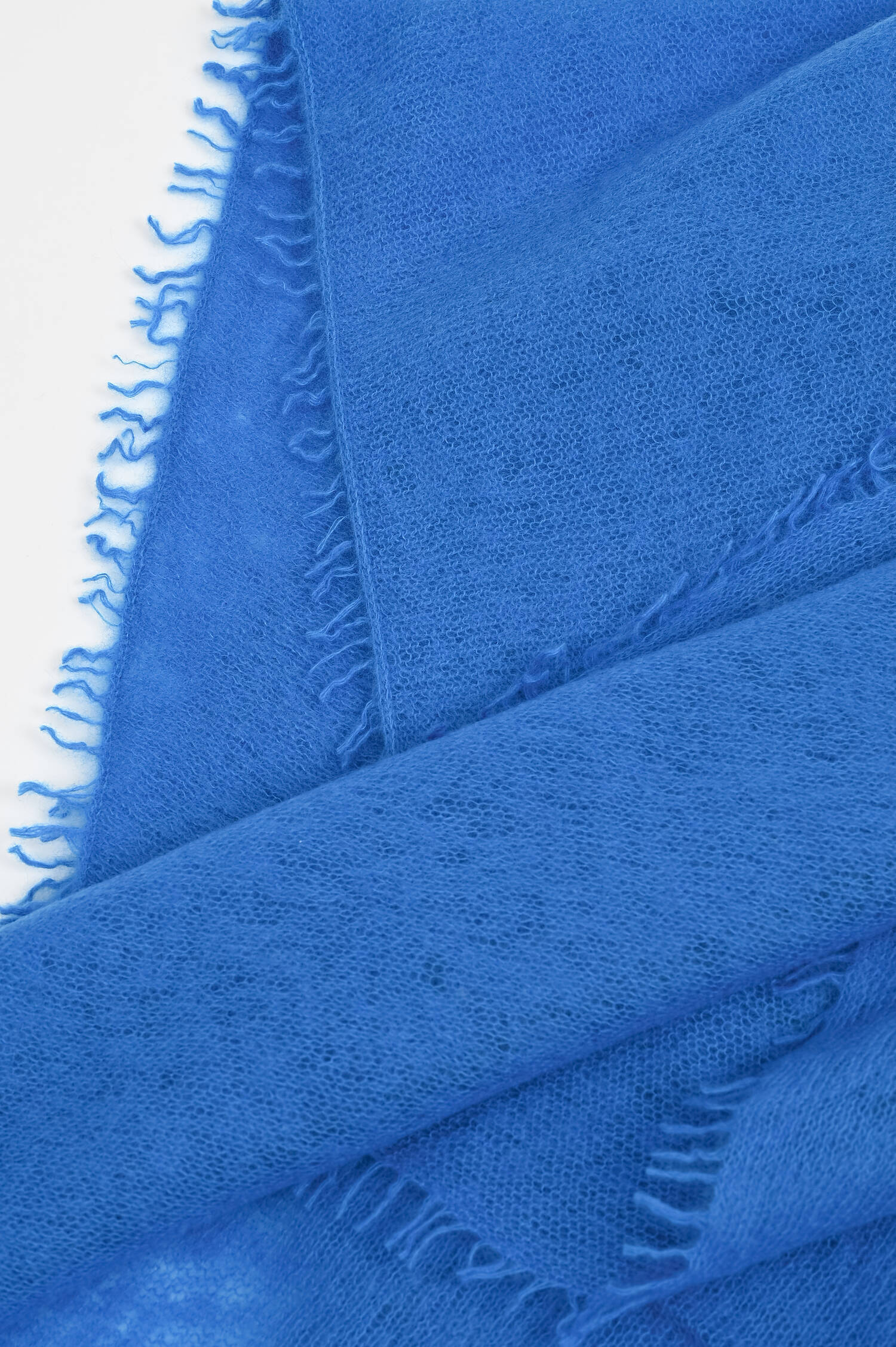 Schal mit Fransenkante aus Cashmere in Lichtblau Schal mit Fransenkante aus Cashmere in Lichtblau