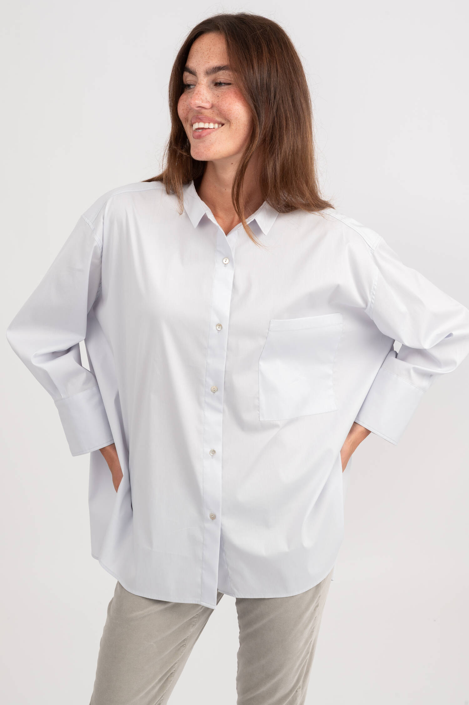 Oversize Bluse in Hellblau