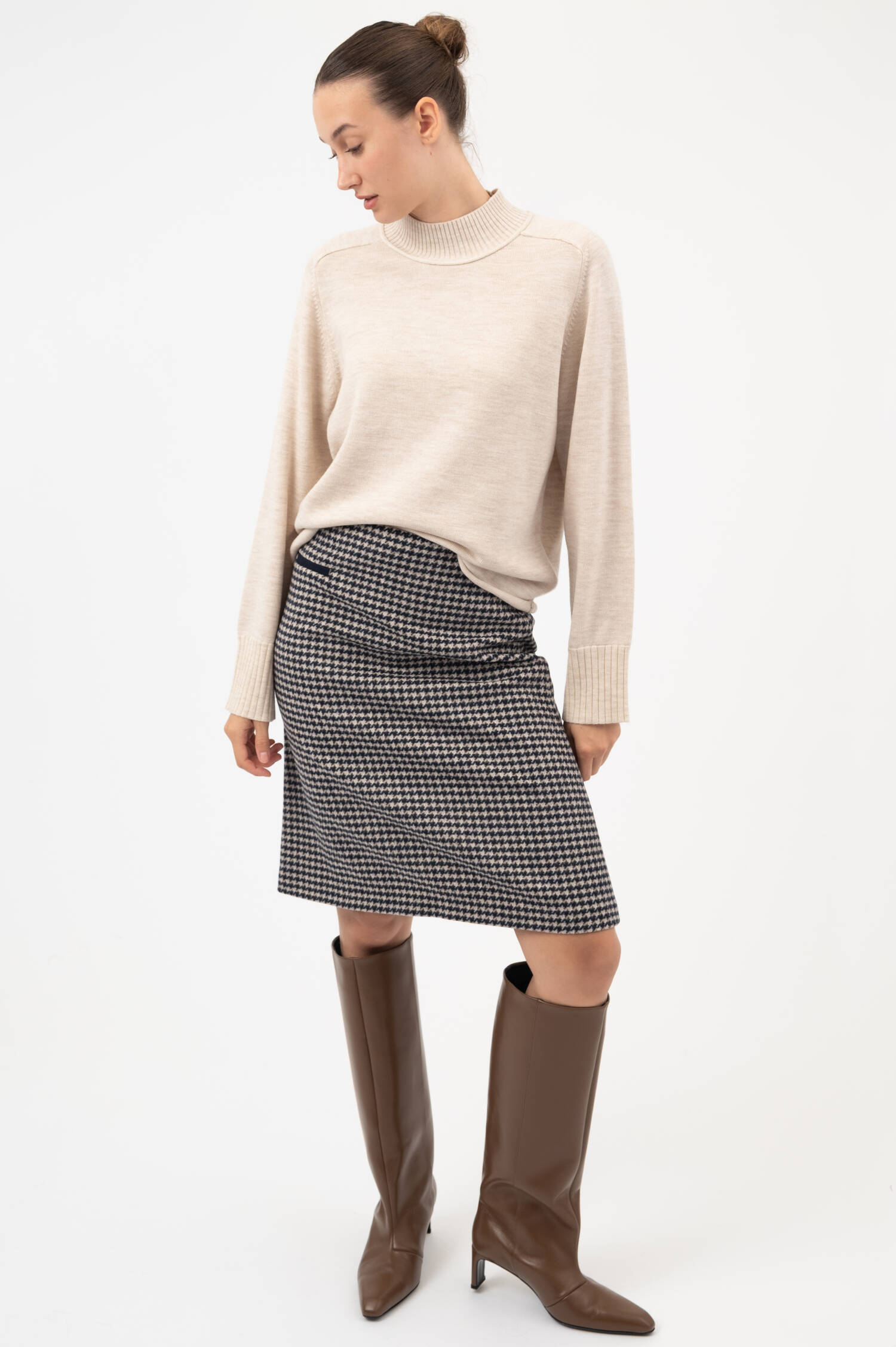 Woll-Pullover in Beige meliert Woll-Pullover in Beige meliert