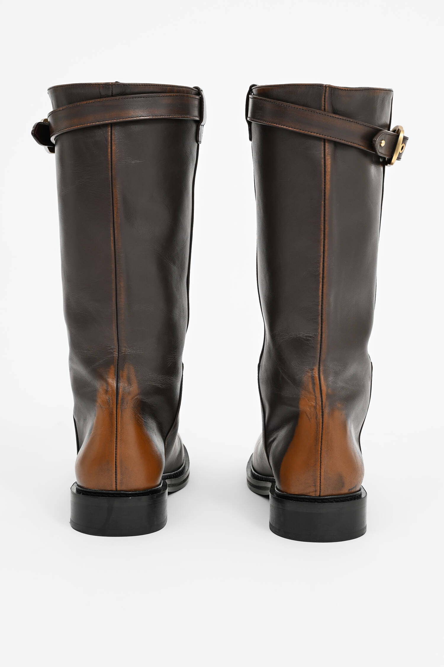 Lederboots im Vintage-Look in Black Chocolate Lederboots im Vintage-Look in Black Chocolate