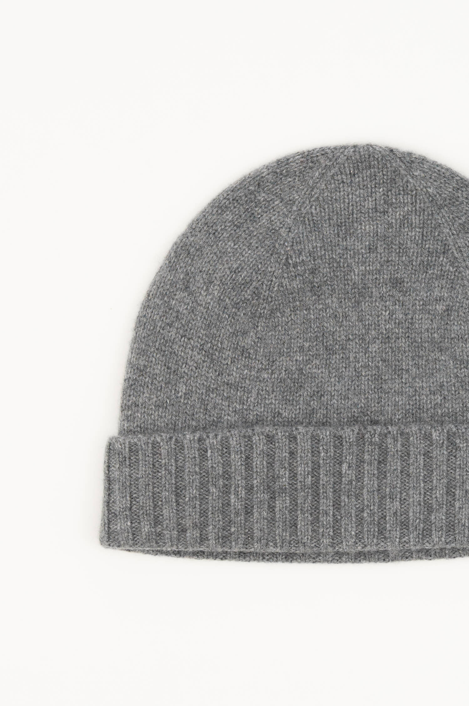 Cashmere-Beanie in Mittelgrau
