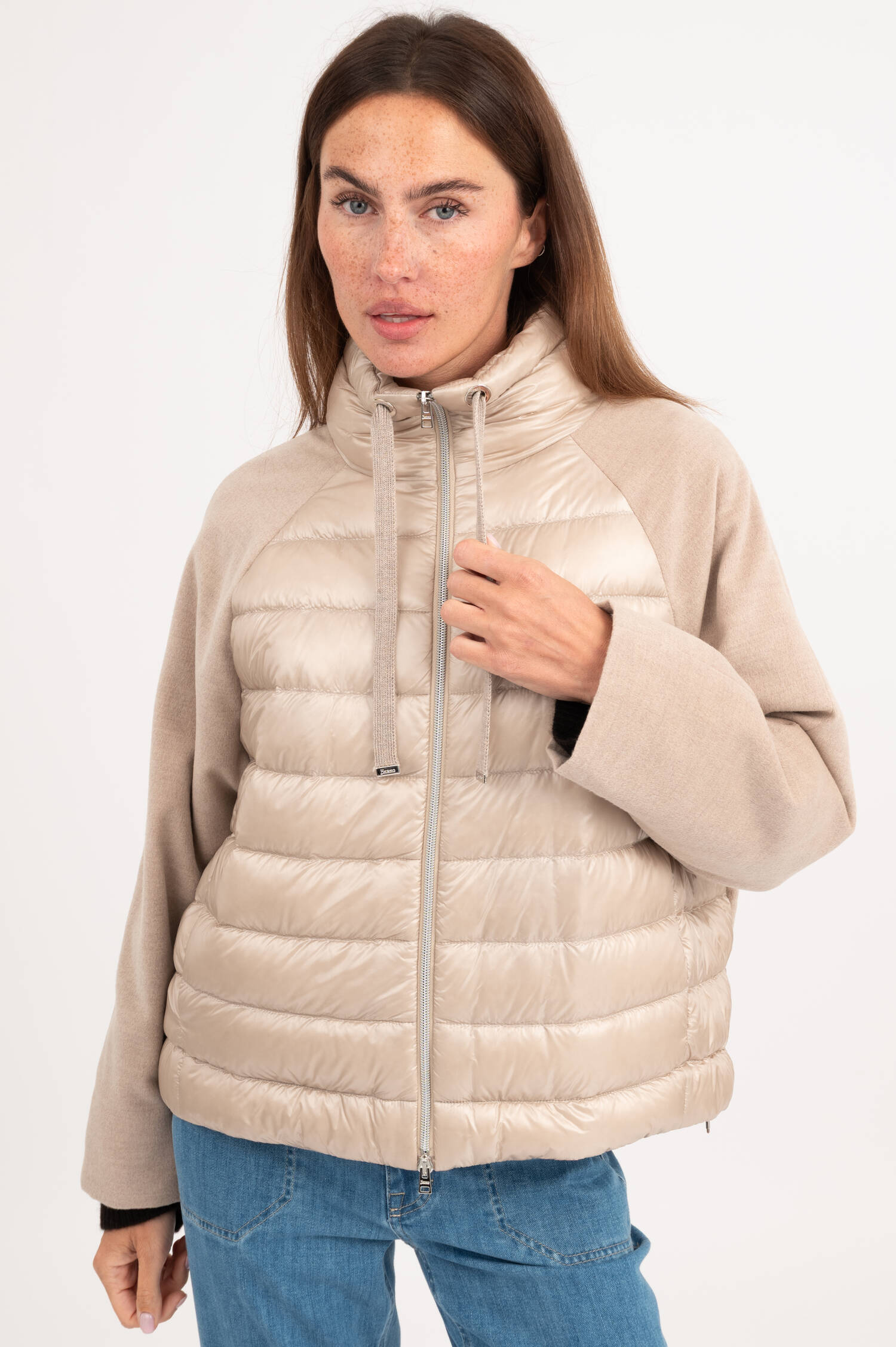 Hybridjacke in Beige