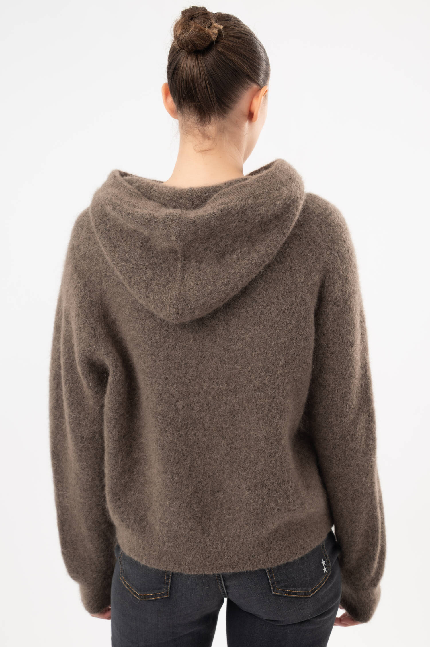 Strickpullover mit Kapuze in Braun Strickpullover mit Kapuze in Braun