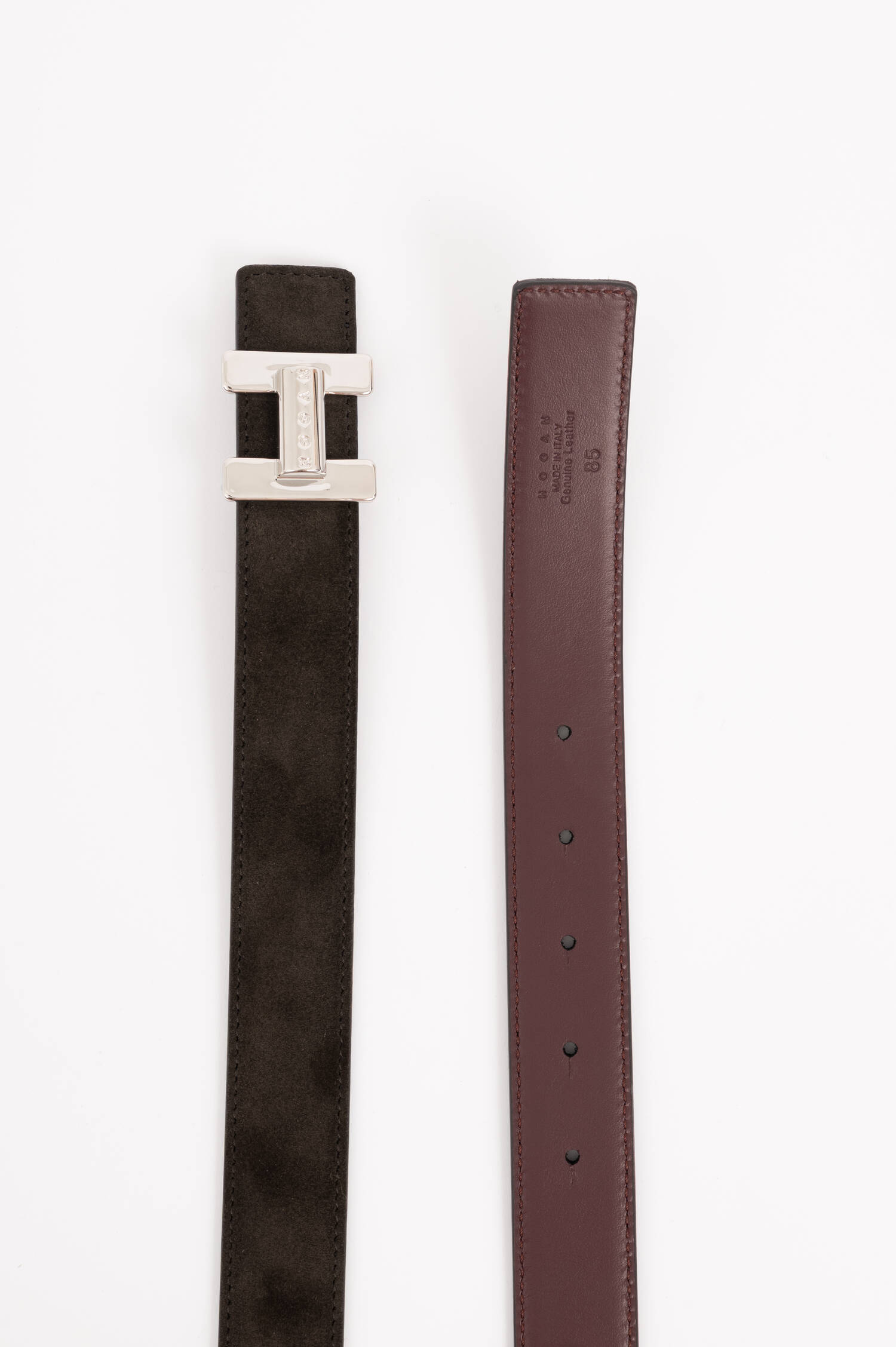 Suede Gürtel in Schwarz/Kastanienbraun Suede Gürtel in Schwarz/Kastanienbraun