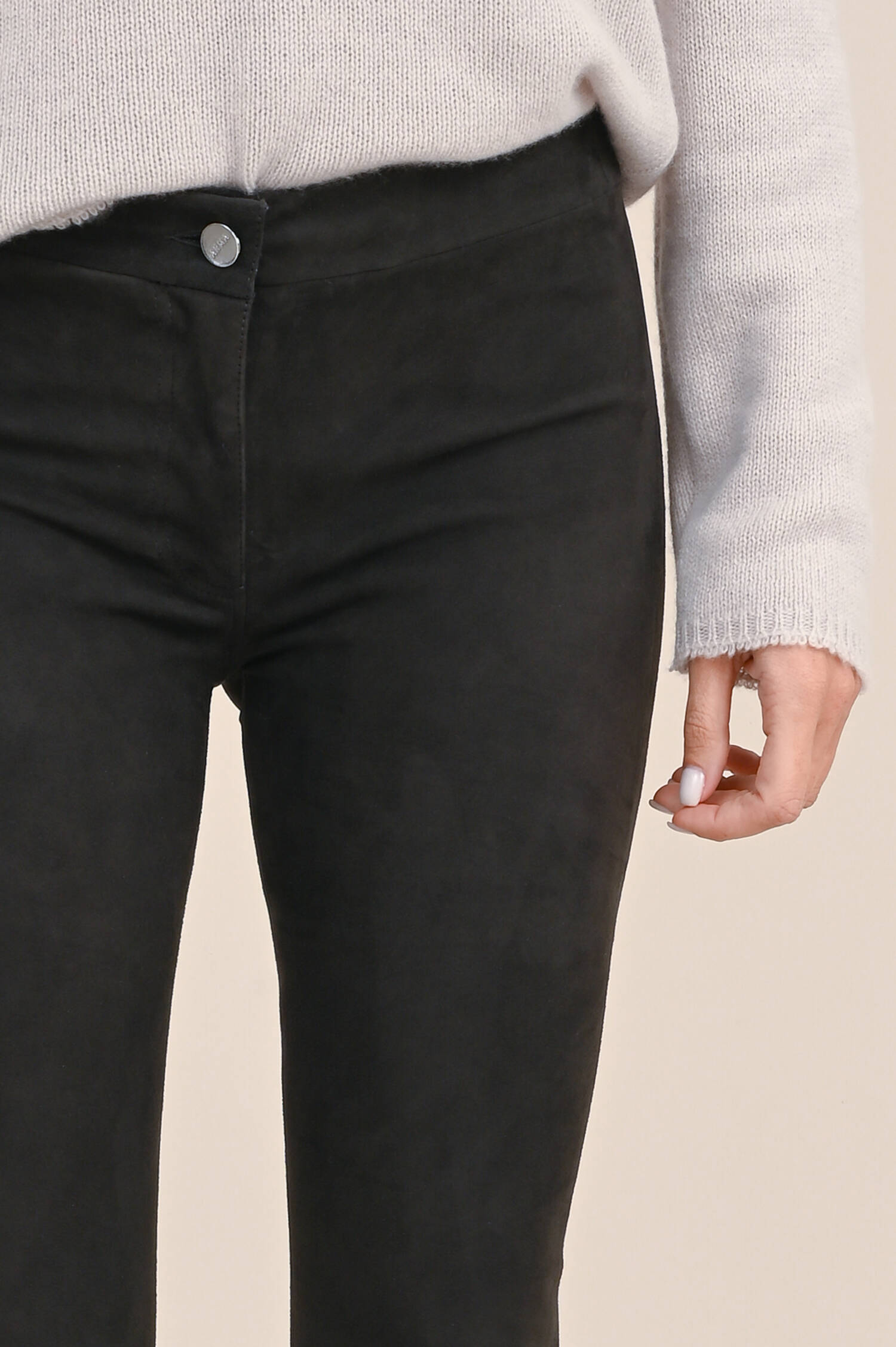 Veloursleder Hose LIVELY STRETCH in Anthrazit