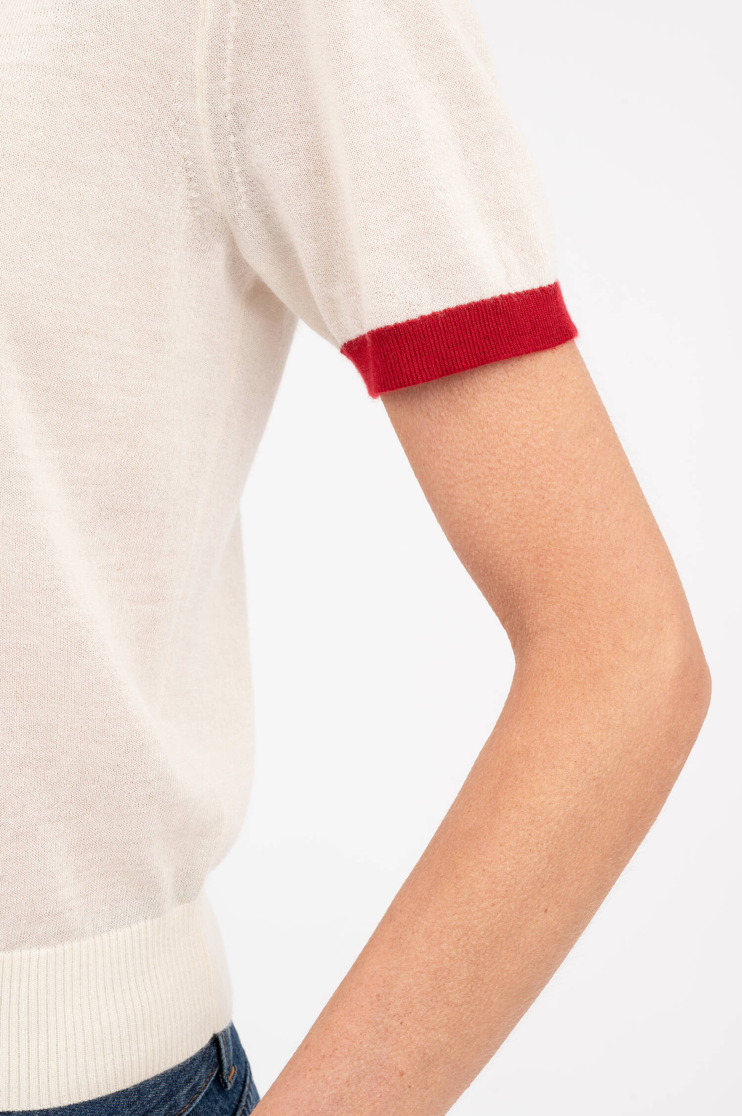 Cashmere T-Shirt AIRY in Creme