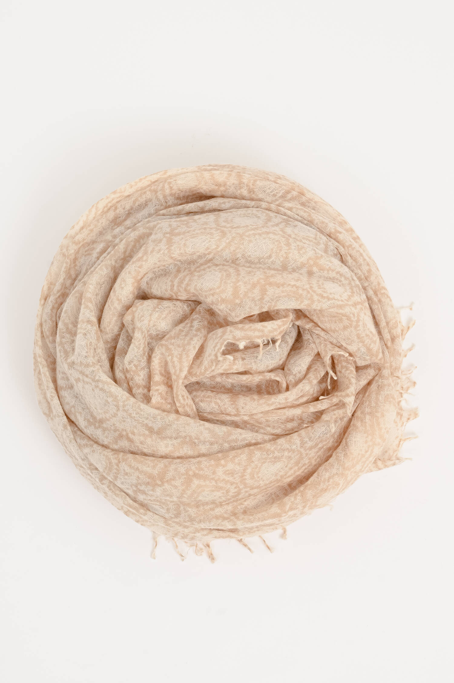 Cashmere-Schal in Weiß/Beige gemustert