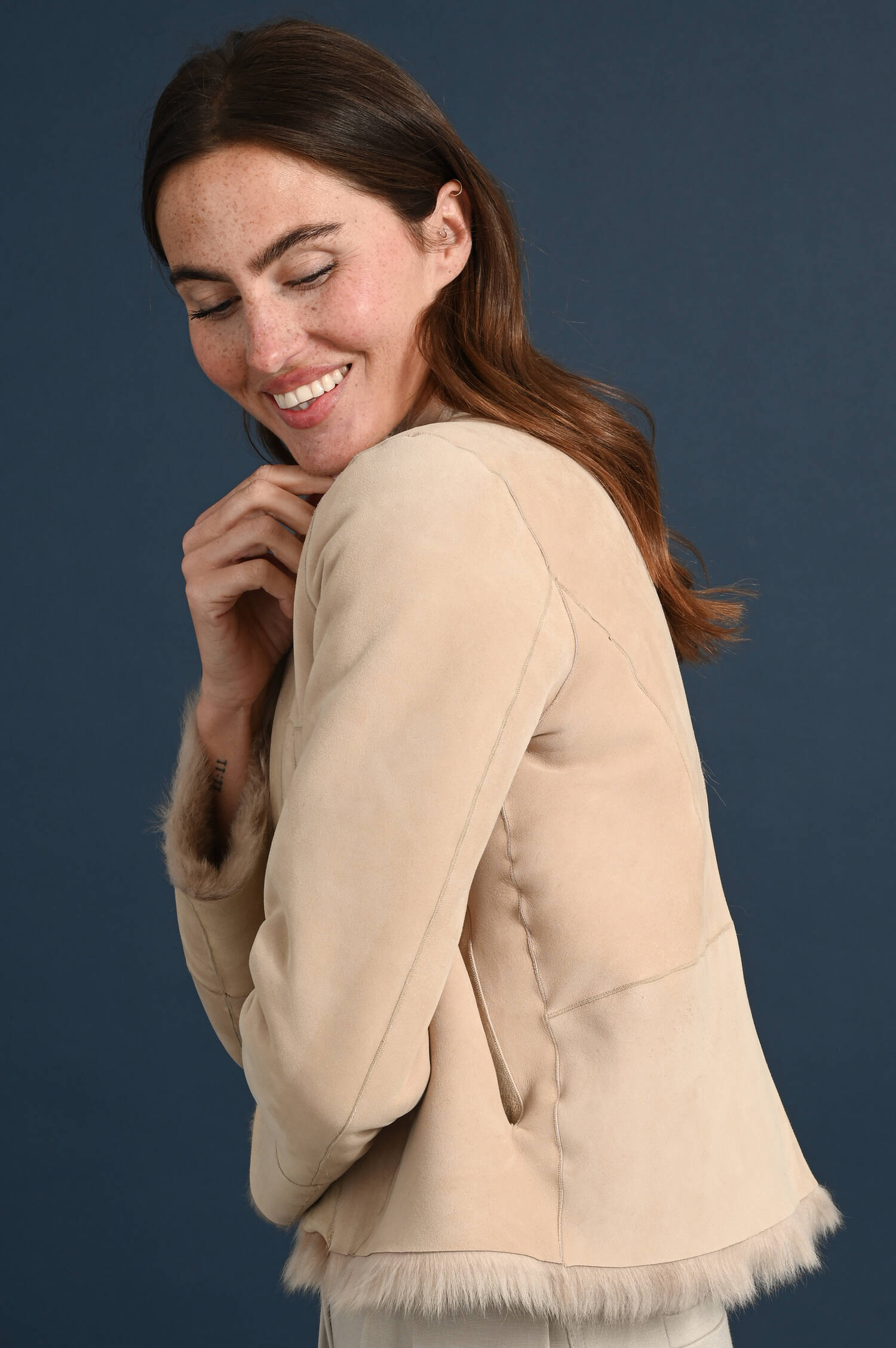 Wendejacke NINA aus Lammleder in Nude