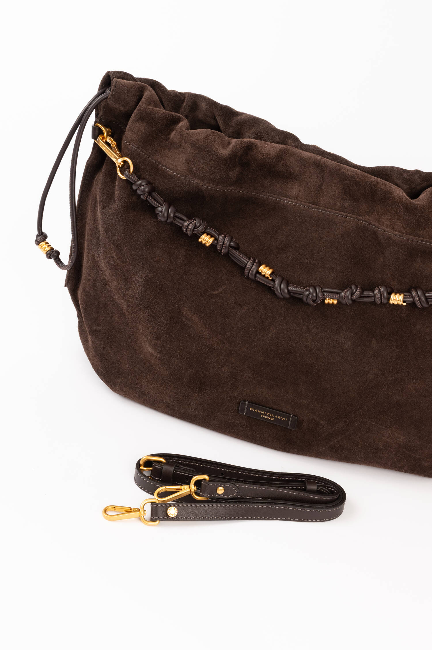 Veloursleder Tasche MORGANA in Mokka