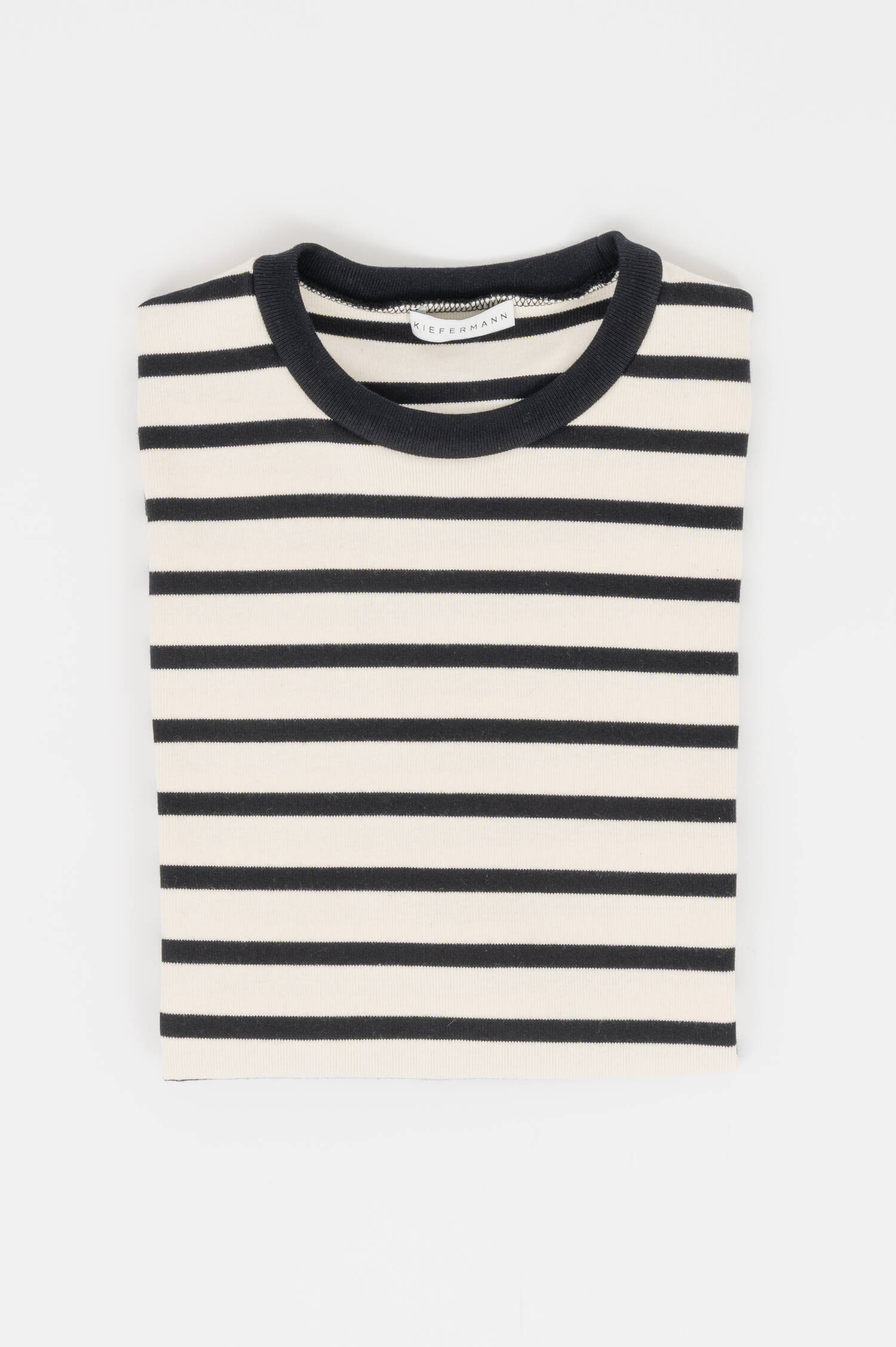 Gestreiftes T-Shirt in Creme/Schwarz