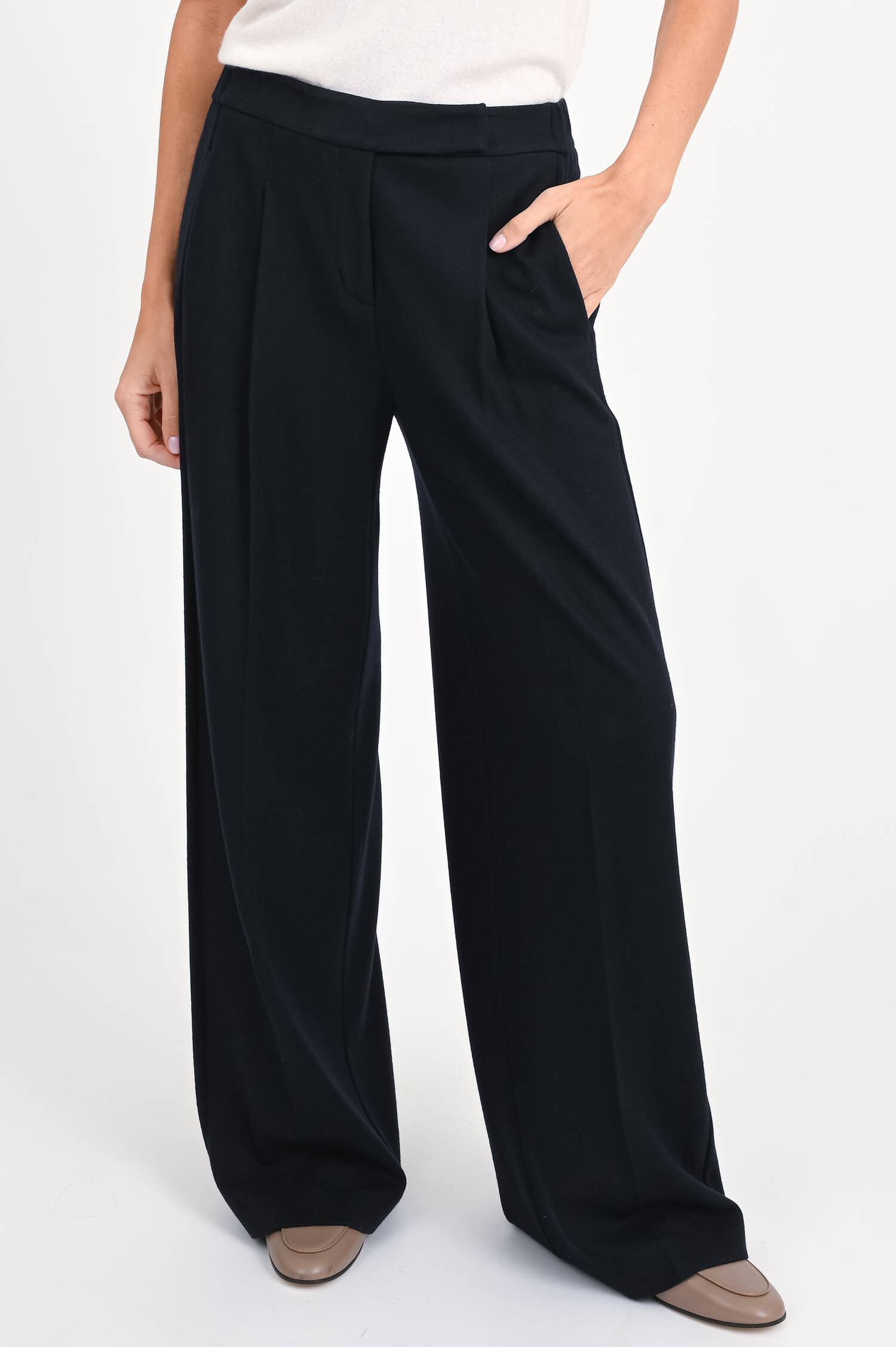 Hose aus reiner Wolle in Navy