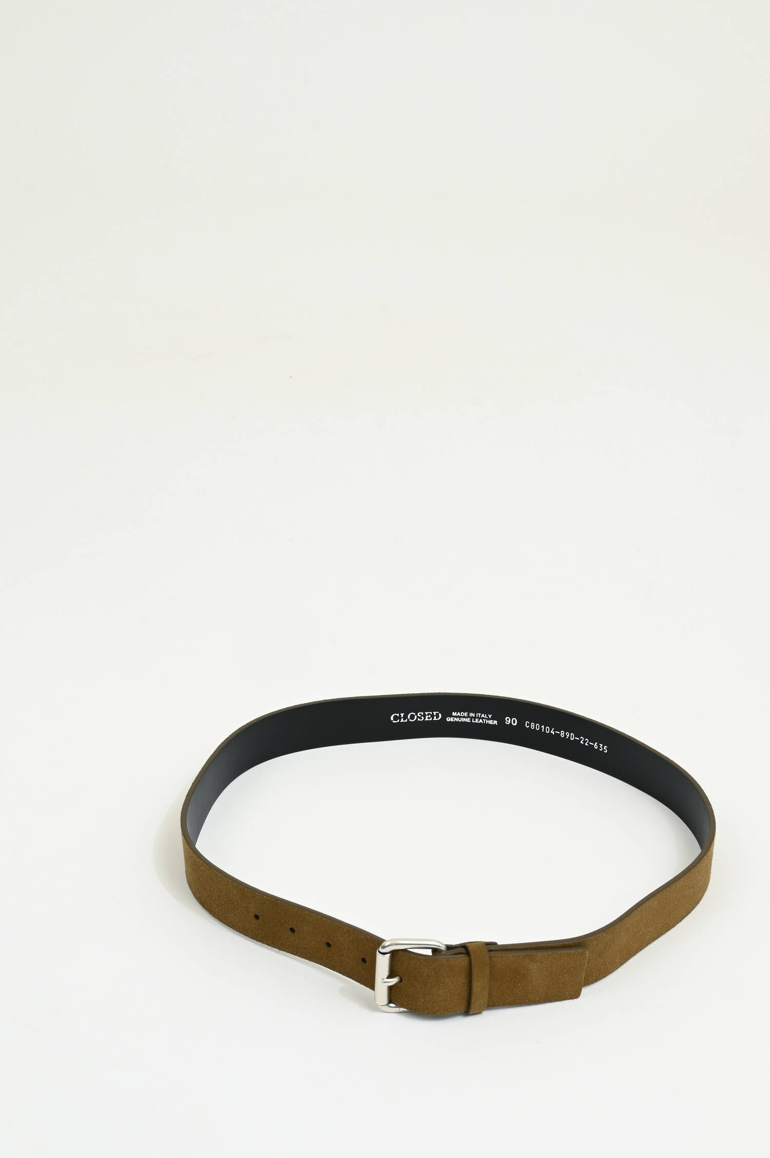 Gürtel aus Velour-Leder in Herbal Green