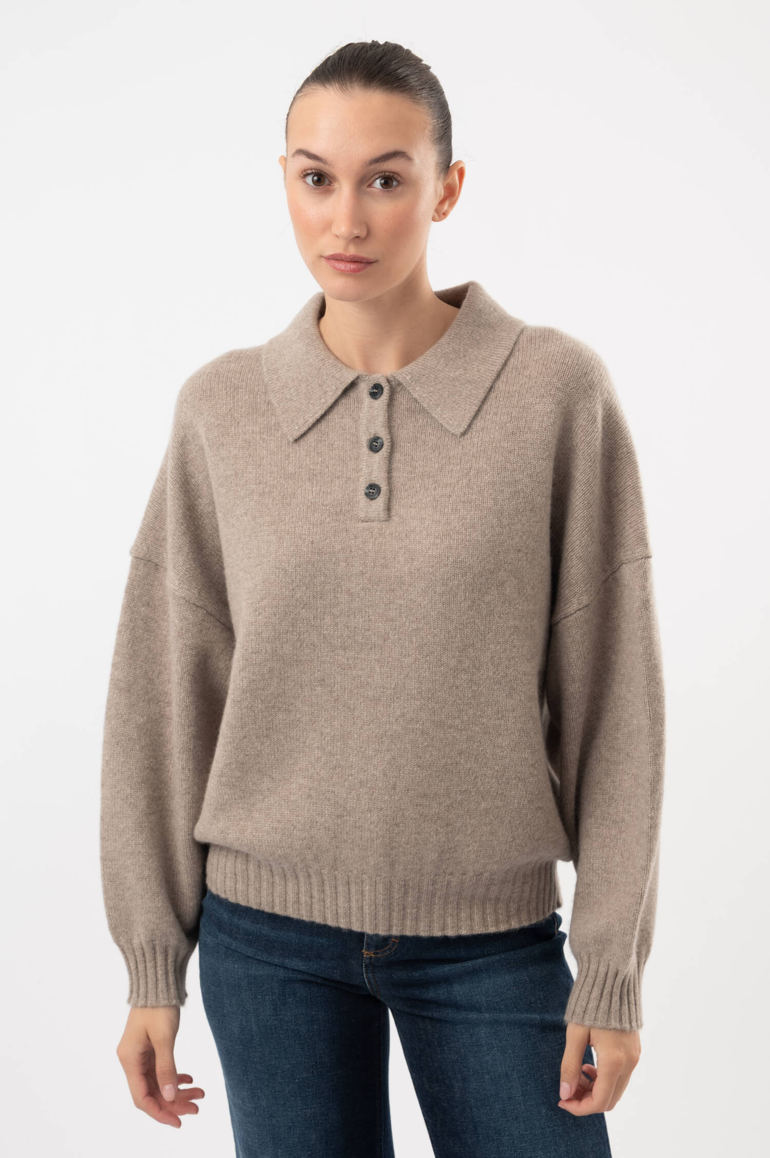 Cashmere-Pullover KINGS ROAD in Beige Cashmere-Pullover KINGS ROAD in Beige
