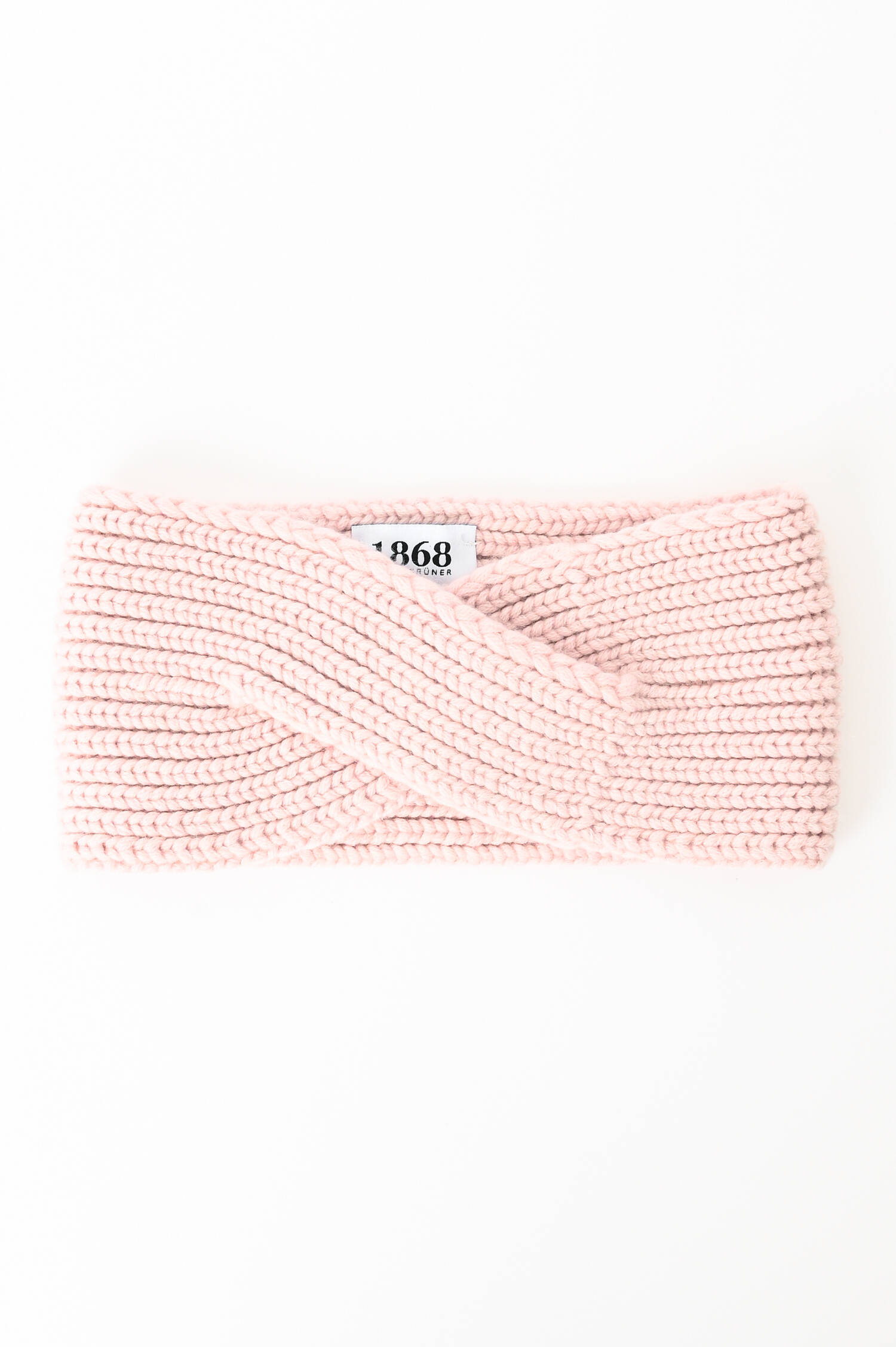 Cashmere Stirnband mit Twist in Zartrosa