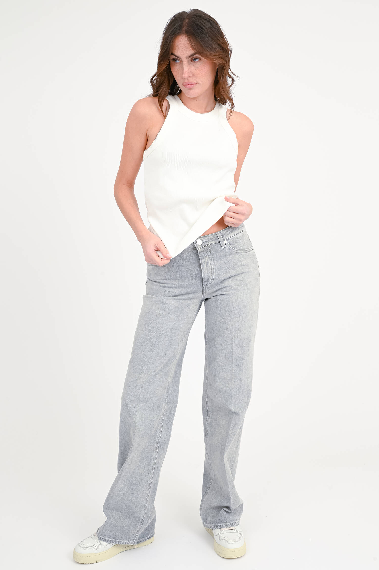 Ripp-Tanktop in Weiß