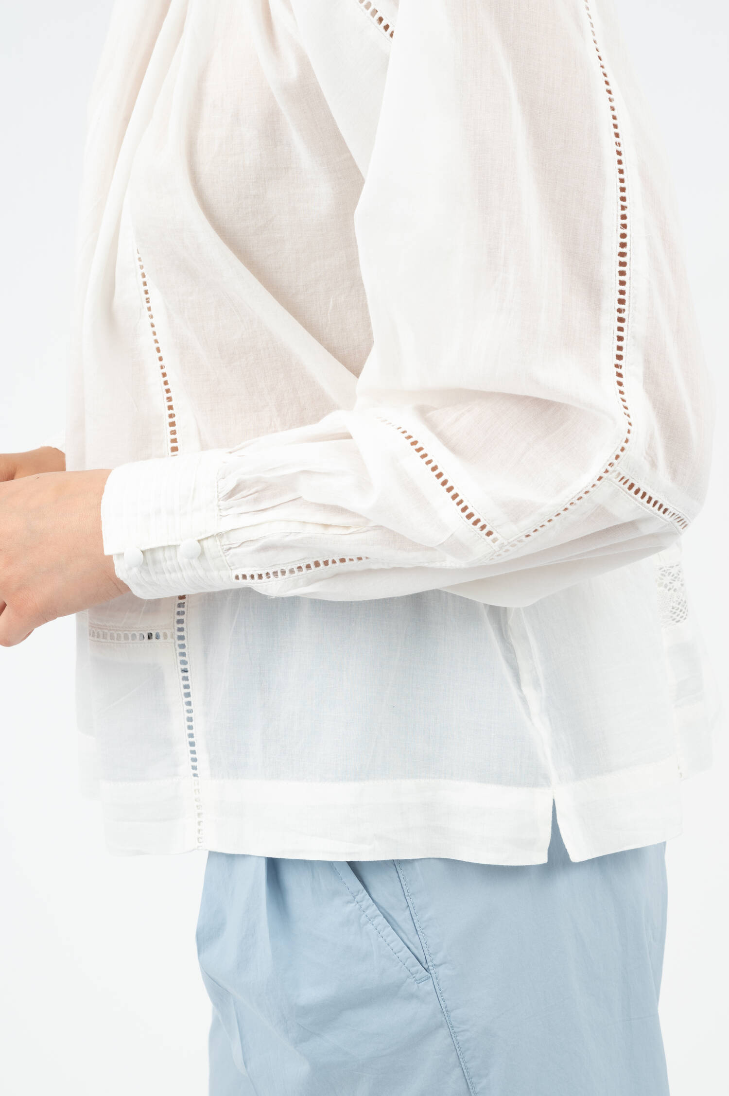 Bluse im Boho-Style in Weiß