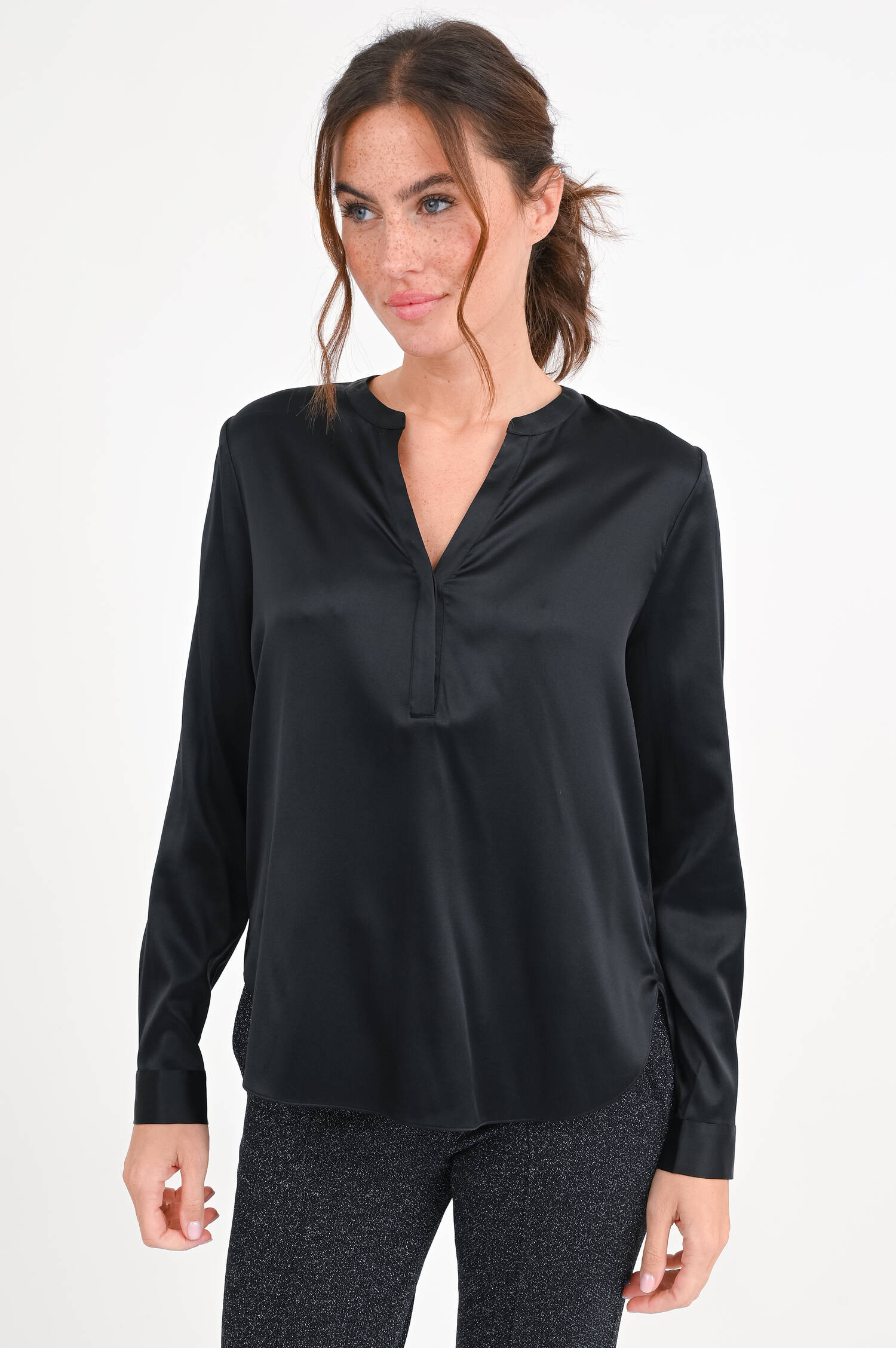 Seidenbluse in Schwarz