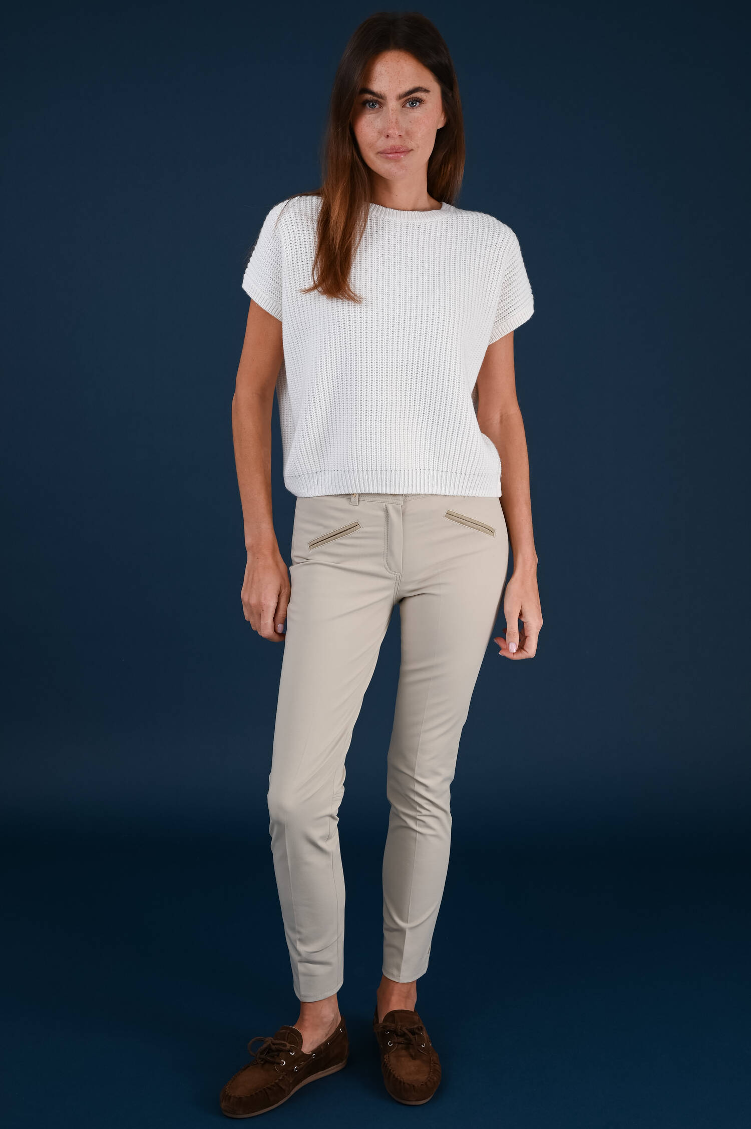 Grobstrickpullover in Weiß