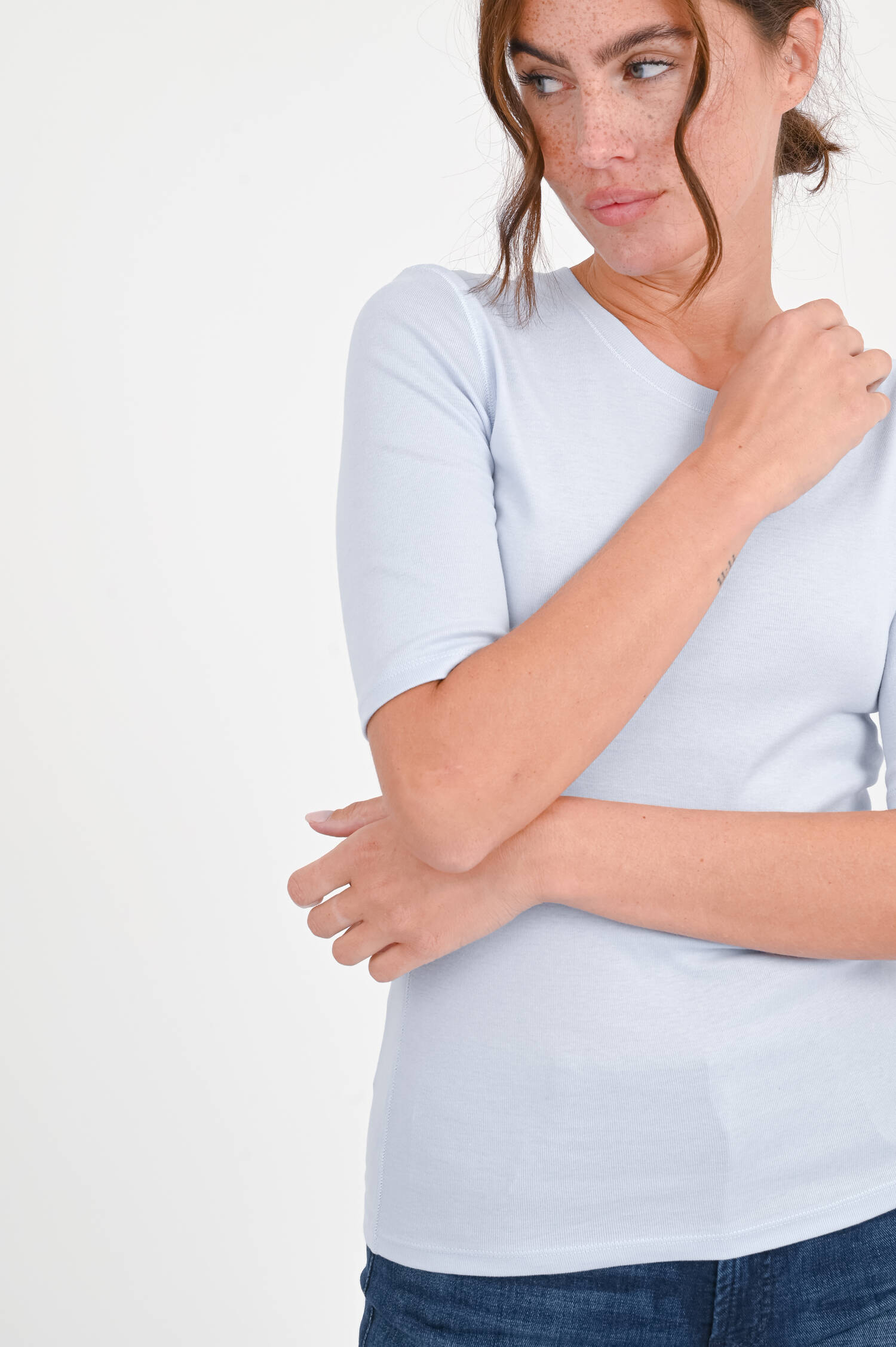 Rippshirt in Hellblau