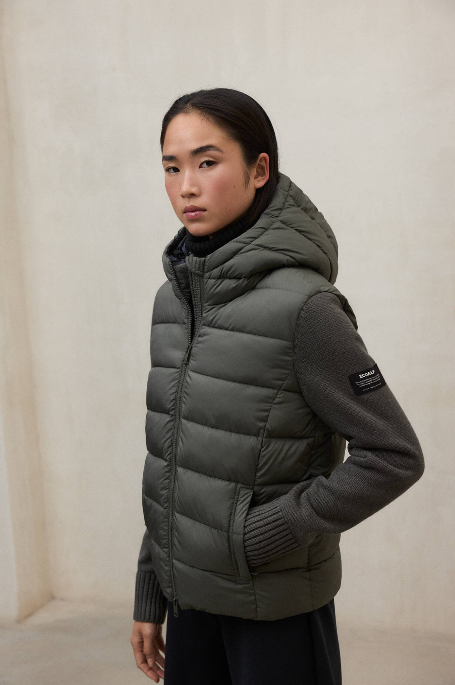 Hybrid Strickjacke DENALI in Oliv