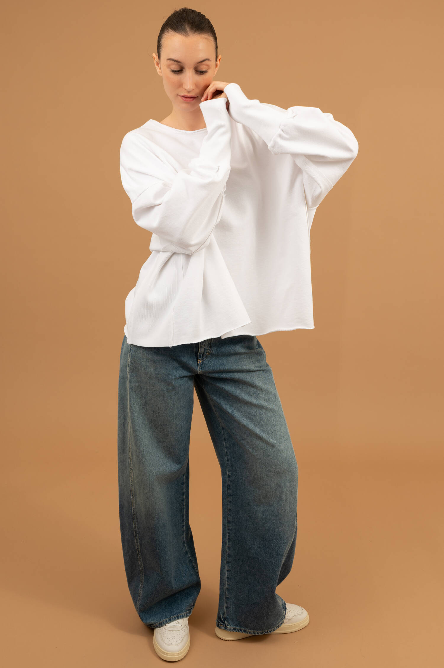 Loose Fit Sweater HILDA in Weiß Loose Fit Sweater HILDA in Weiß