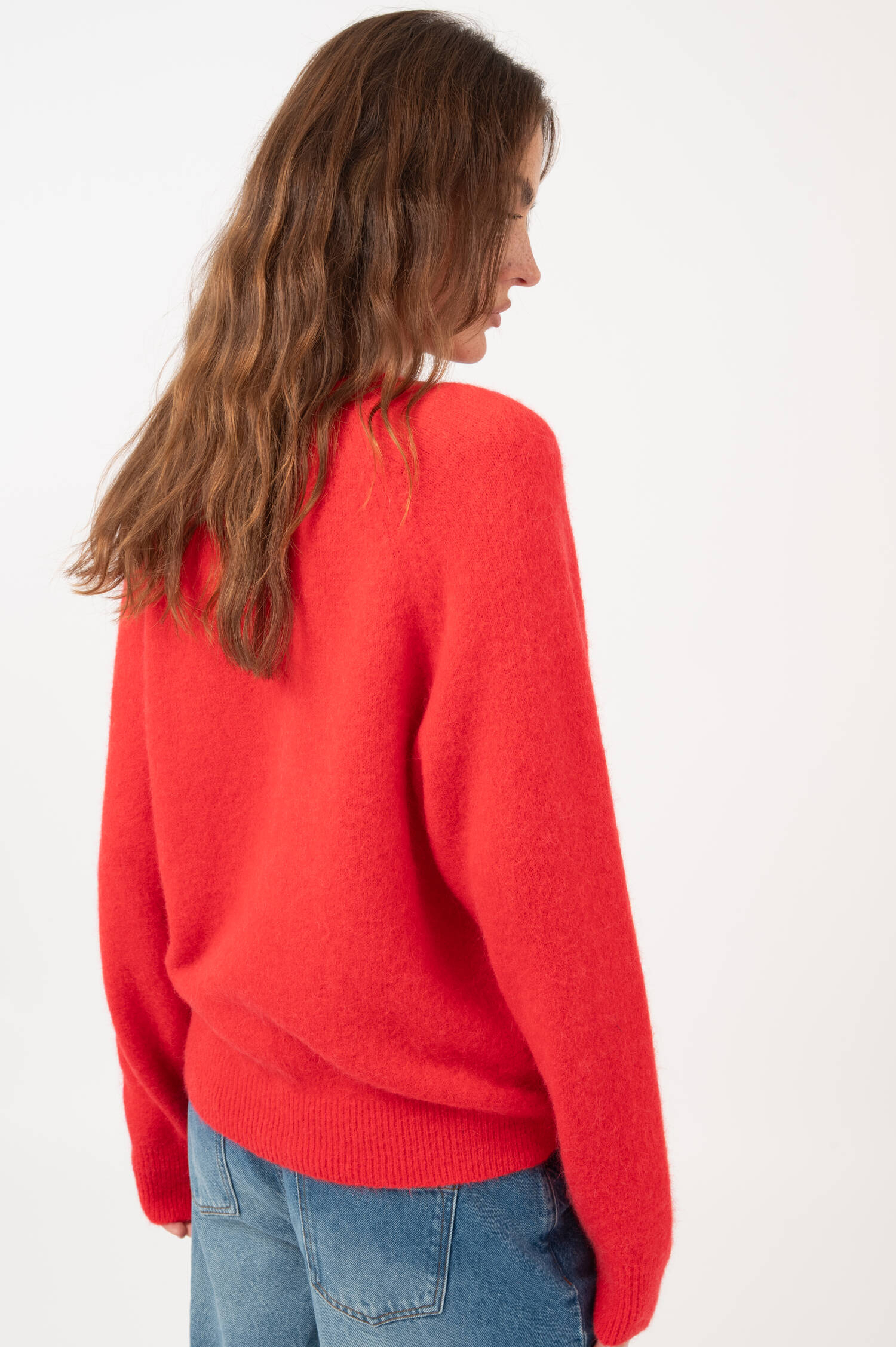 Alapaka-Mix Cardigan in Rot