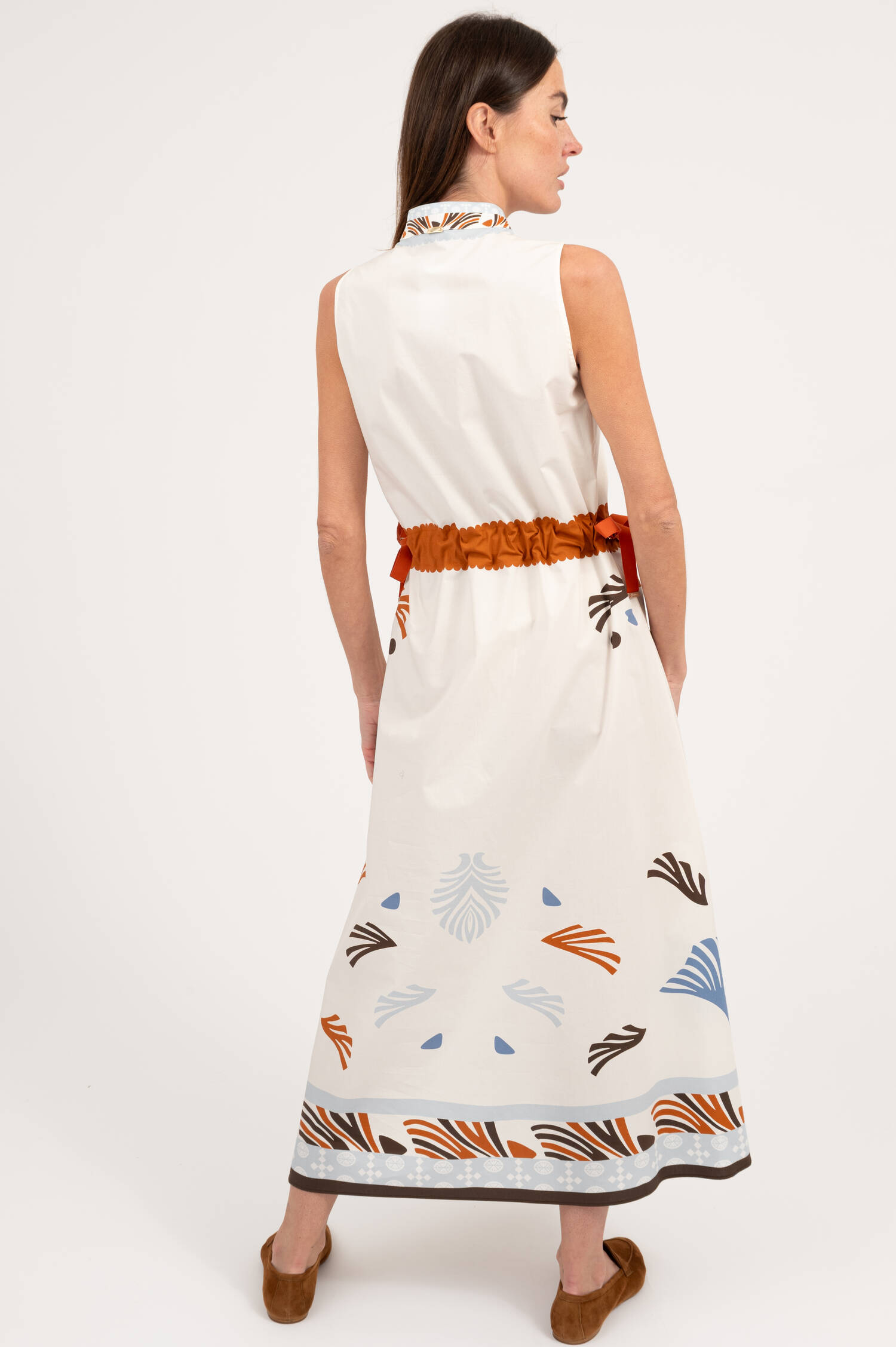 Kleid mit Print in Weiß