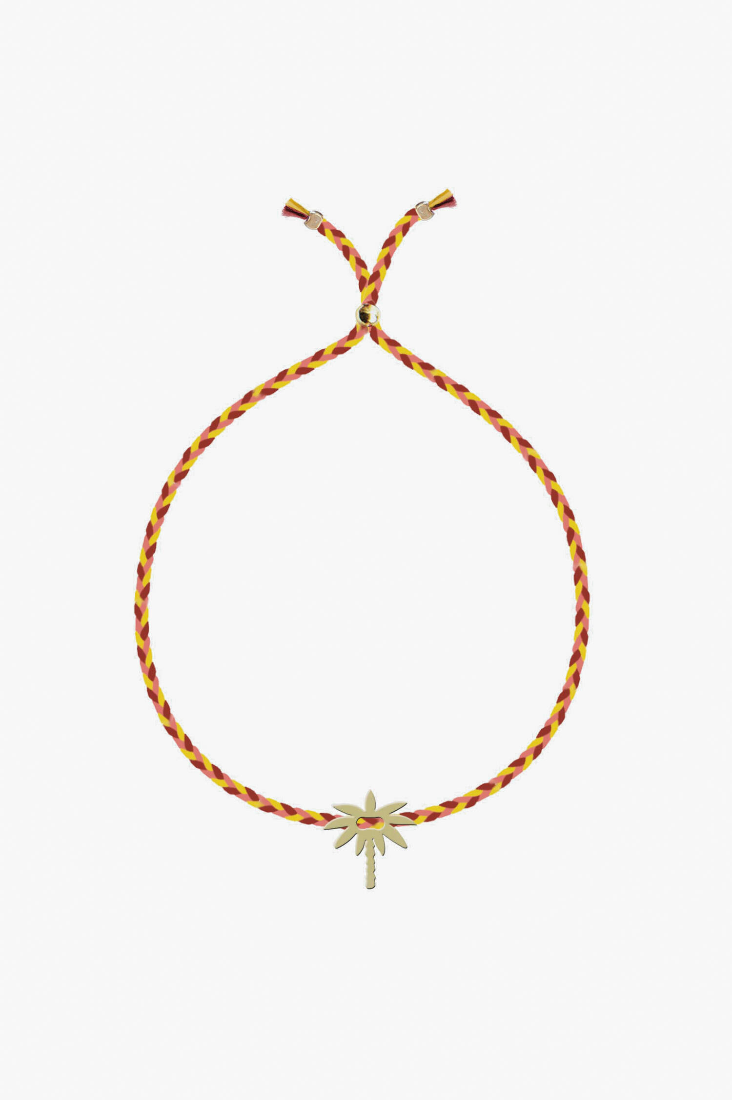 Armband mit goldener PALME in Rot/Gelb/Orange