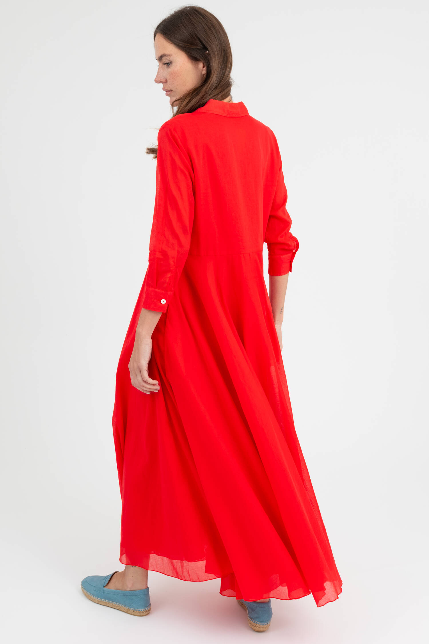 Baumwolle Kleid in Rot Baumwolle Kleid in Rot