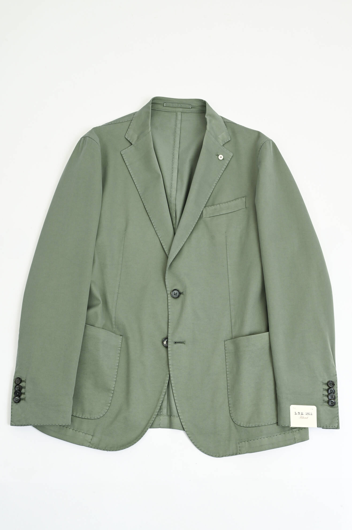 Sakko aus Baumwoll-Seiden-Mix in Dark Sage