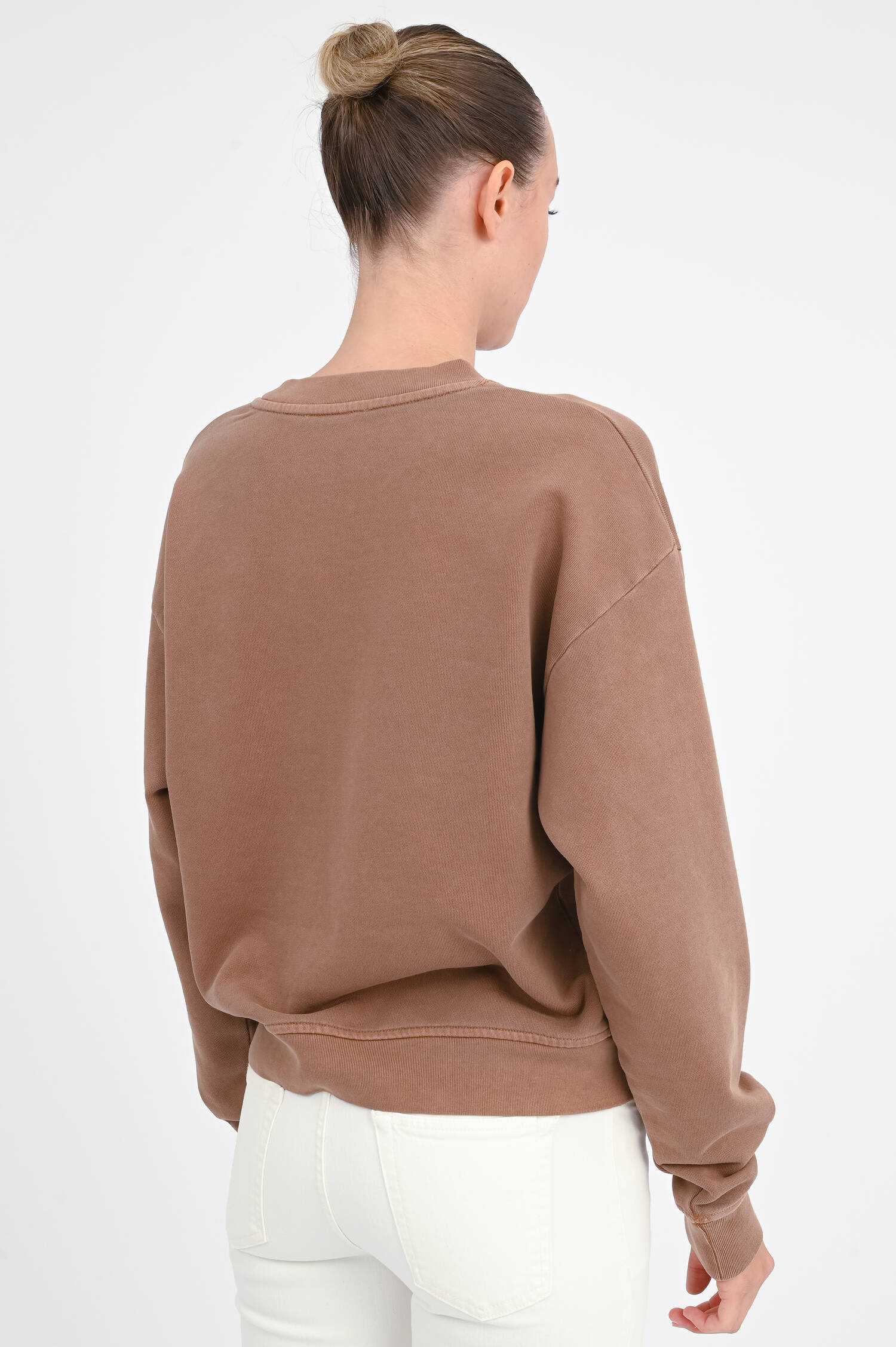 Sweatshirt mit Closed-Print in Mocha Brown Sweatshirt mit Closed-Print in Mocha Brown