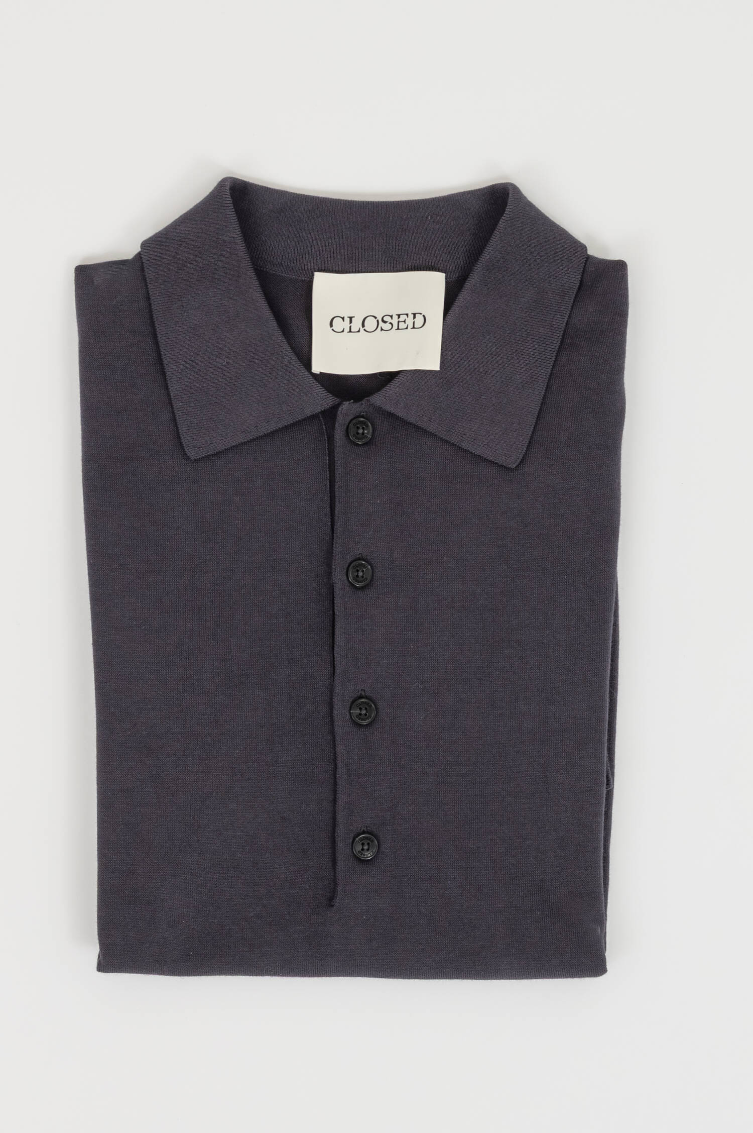 Feinstrick Polo in Anthrazit