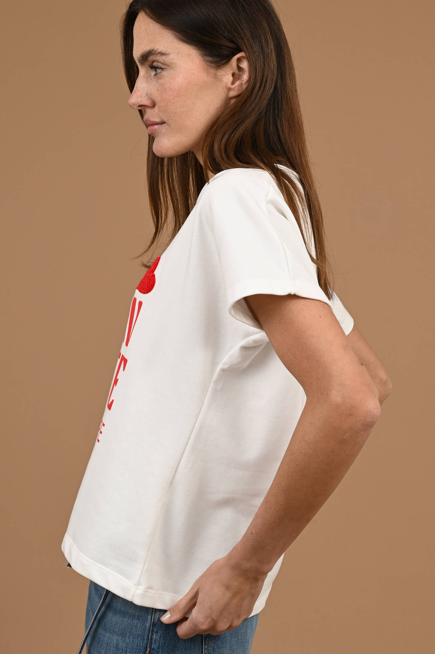 T-Shirt ALDENTE in Weiß/Rot