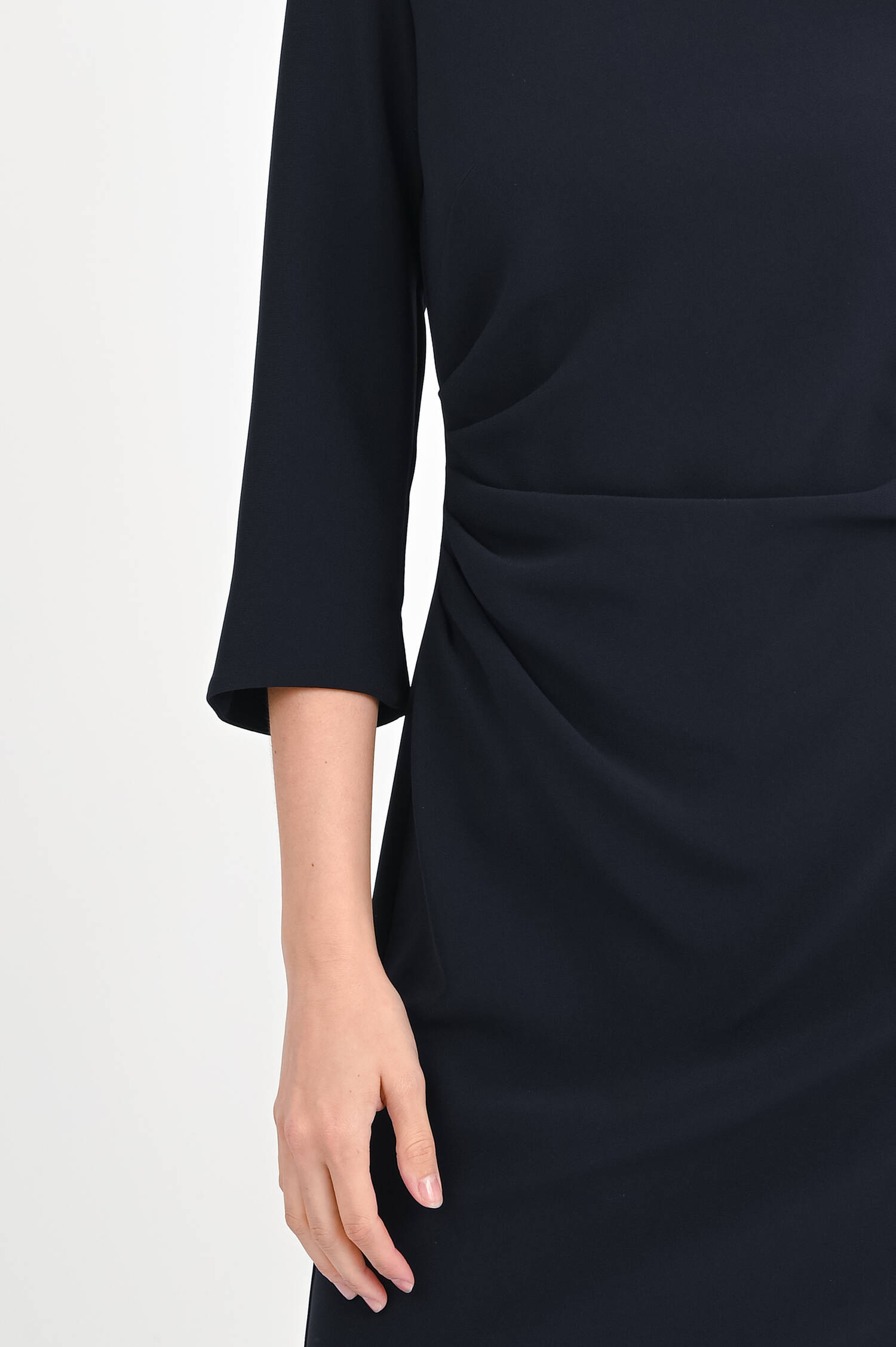 Kleid mit Raffungen in Navy
