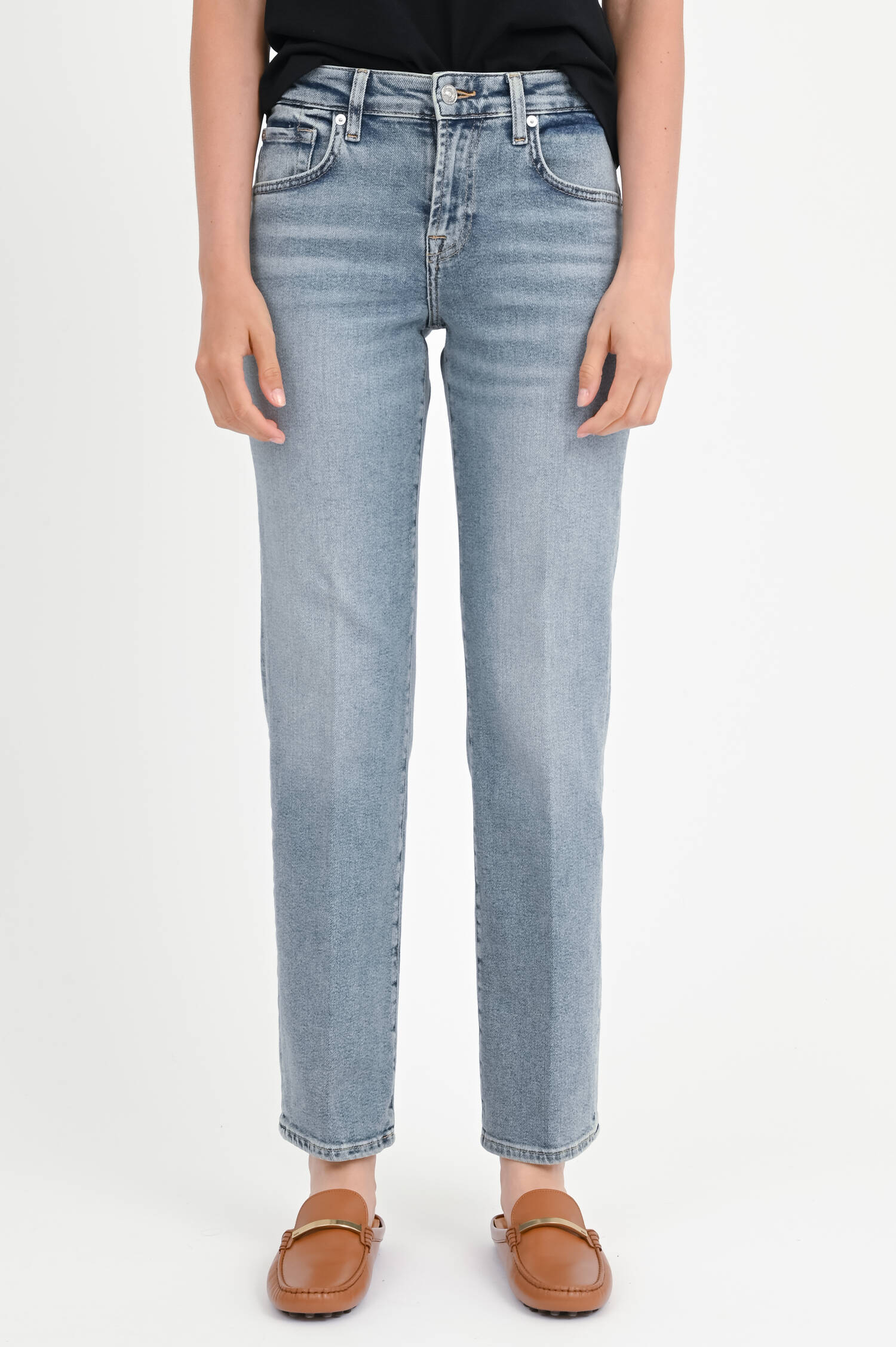 Straight Jeans CALIE in Vintage Blau