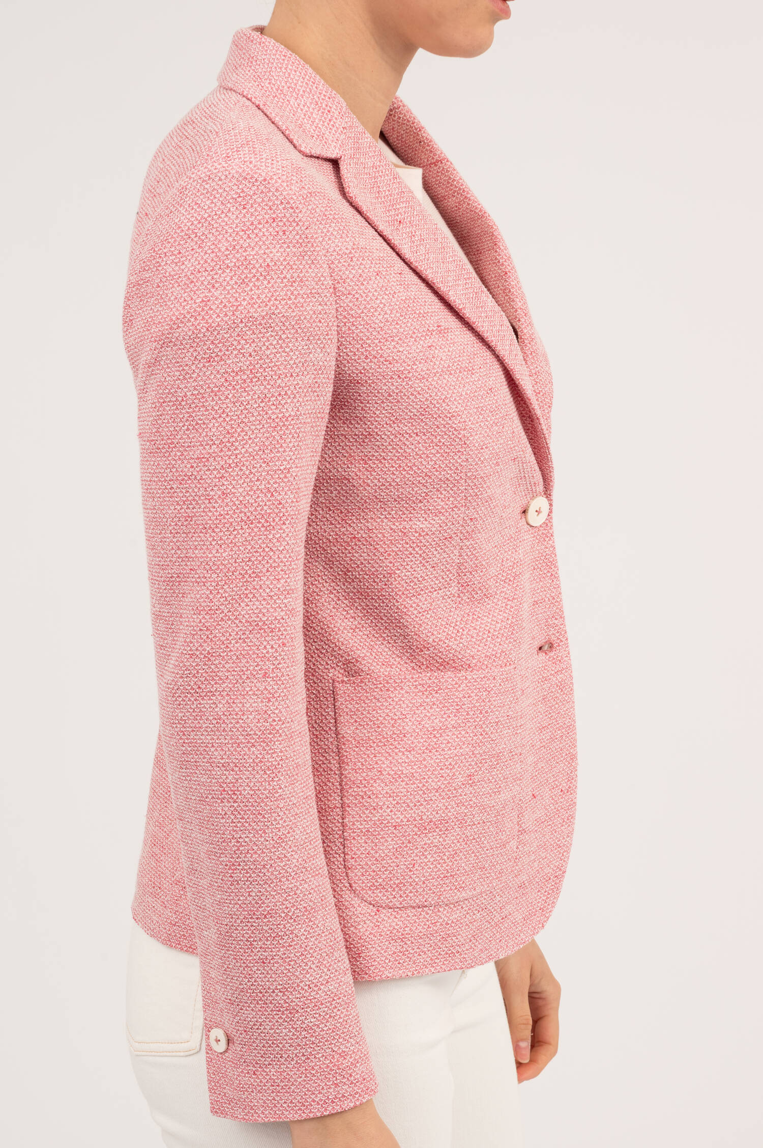 Leinen-Mix Blazer in Rosa meliert Leinen-Mix Blazer in Rosa meliert