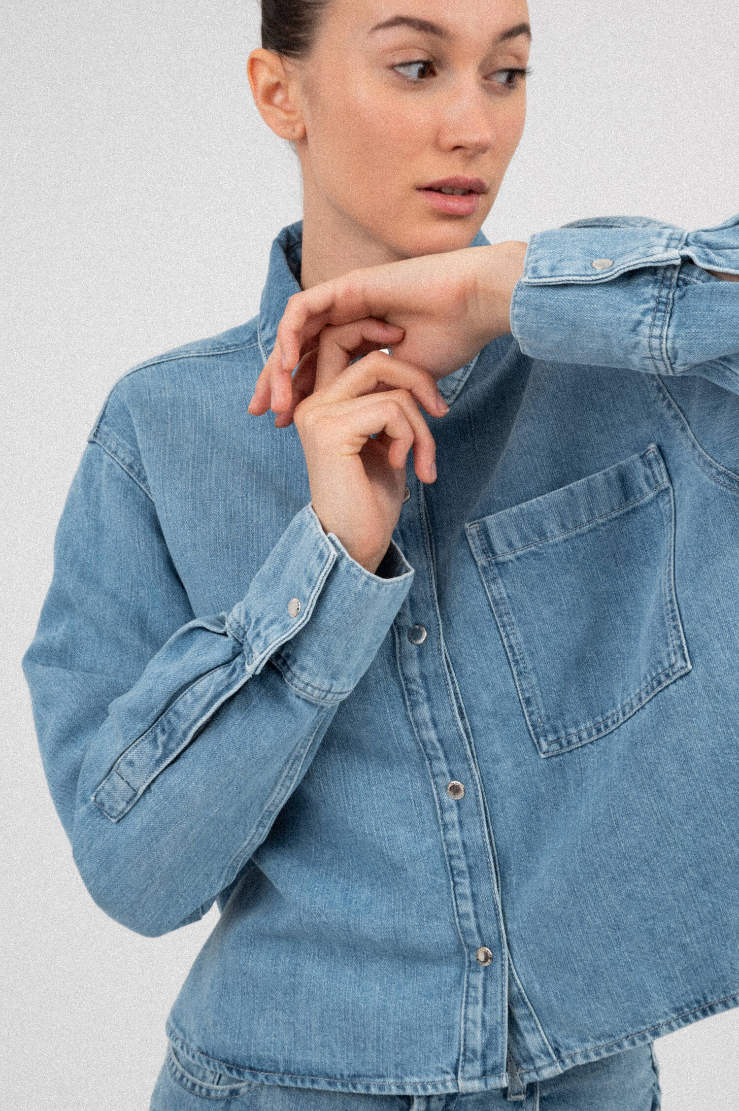 Denim Bluse IVY IRIS in Hellblau