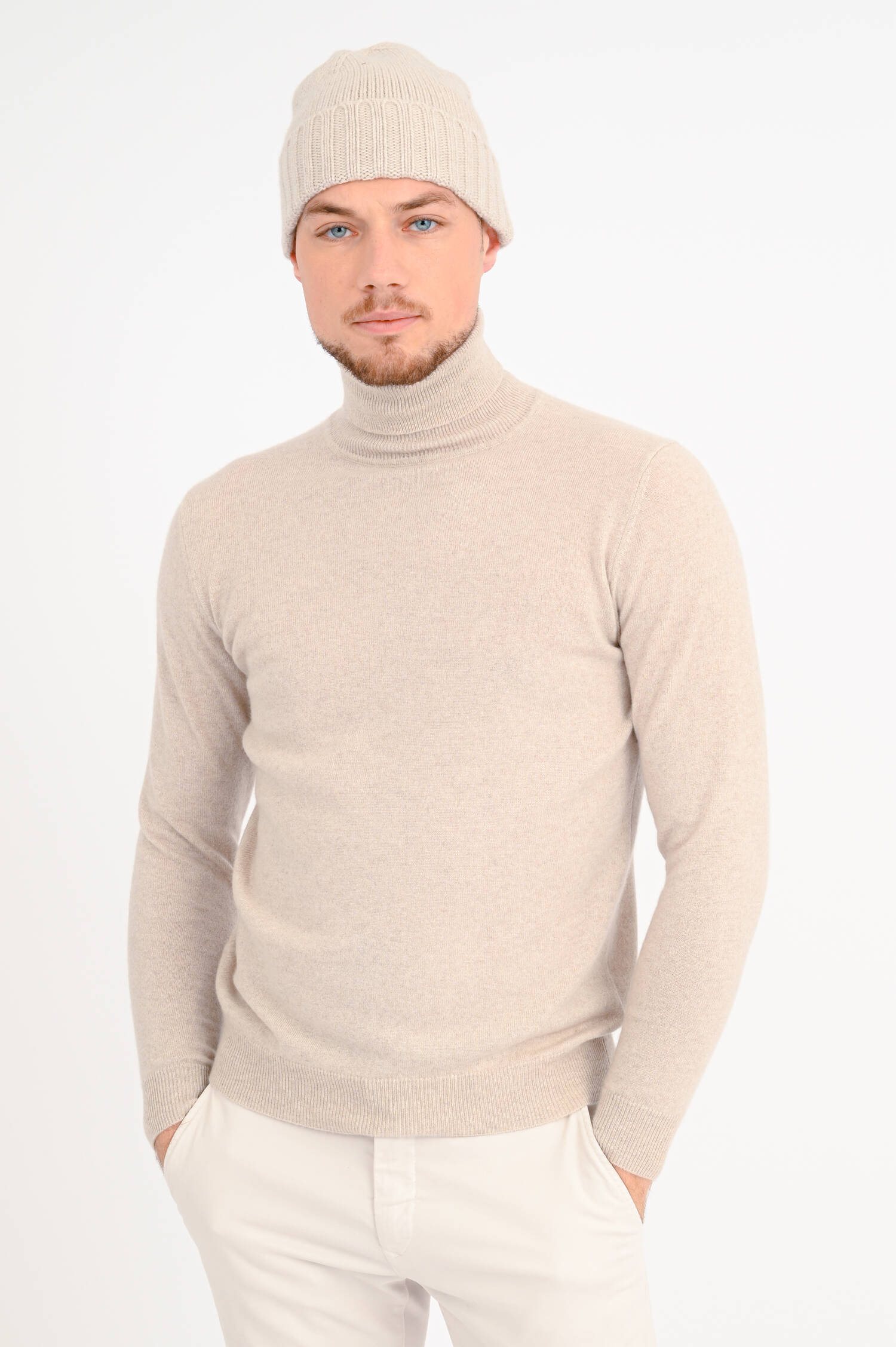 Mütze aus Cashmere in Sand