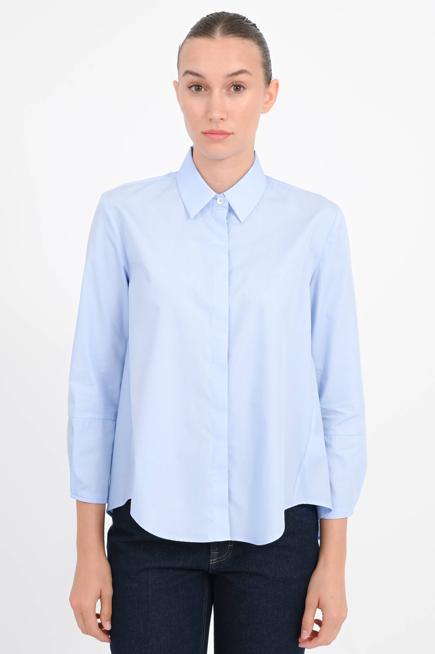 Bluse aus Baumwolle in Hellblau Bluse aus Baumwolle in Hellblau