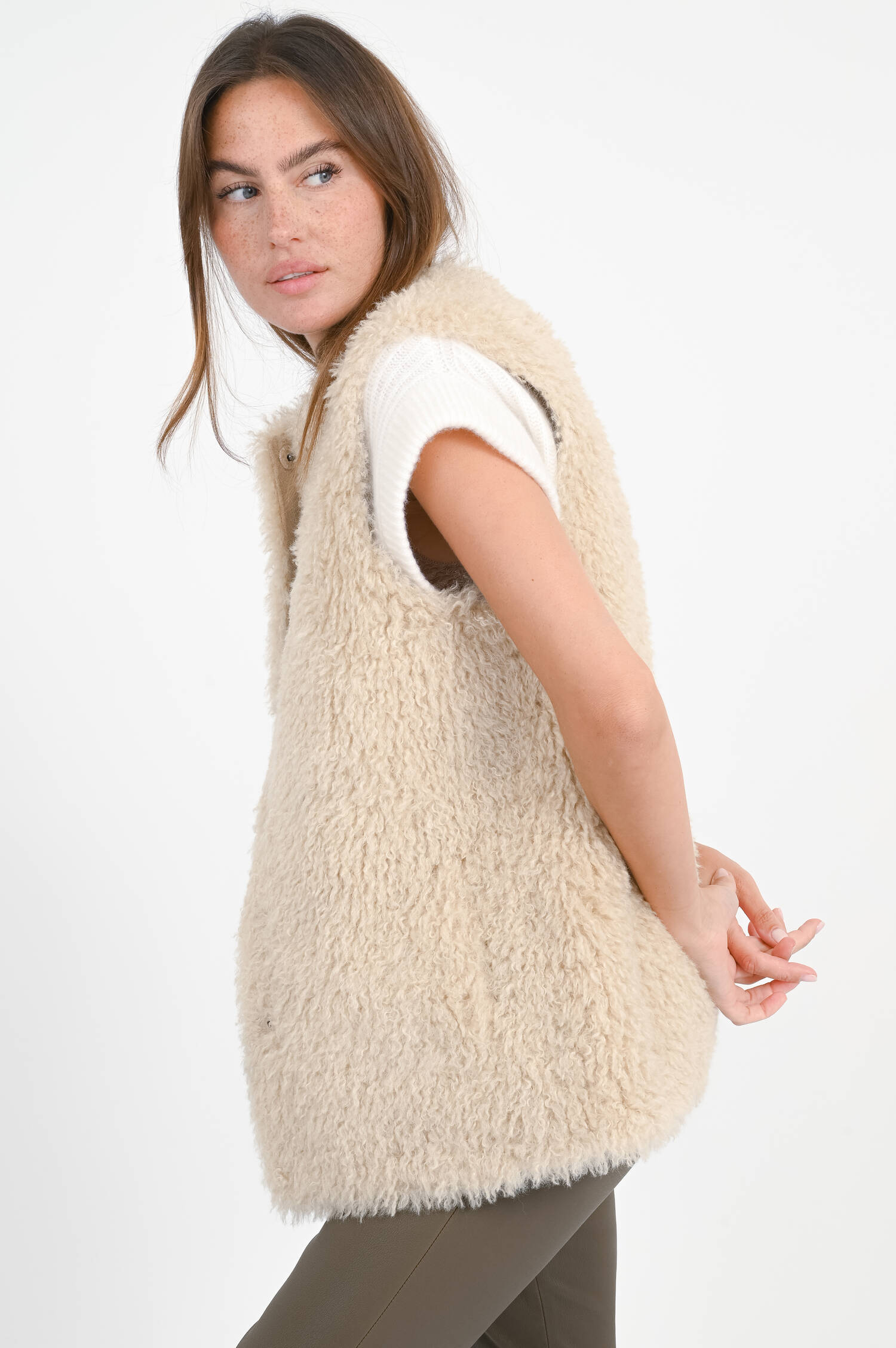 Wende-Gilet in Hellbeige