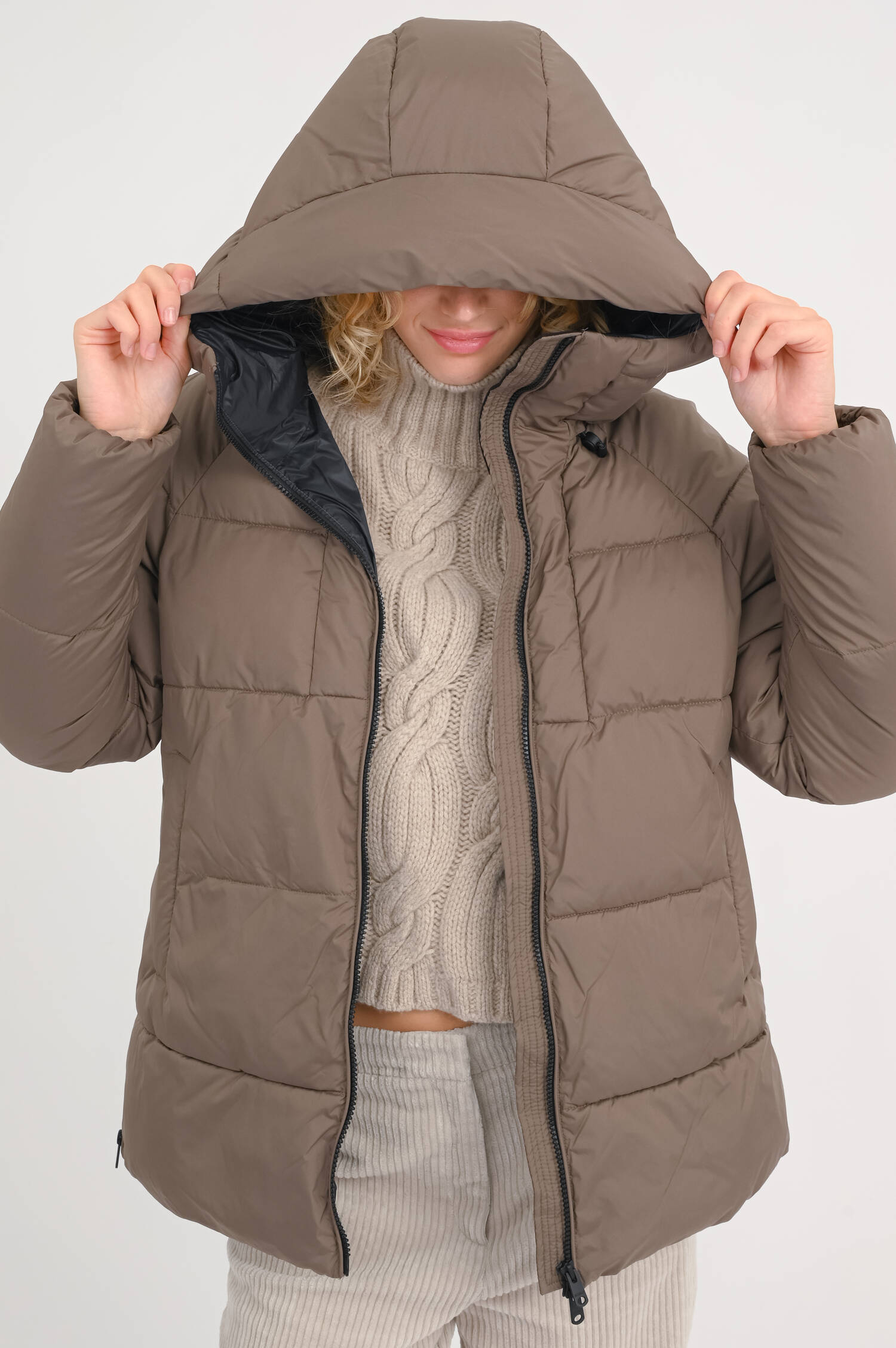 Gesteppte Jacke FUJI in Taupe