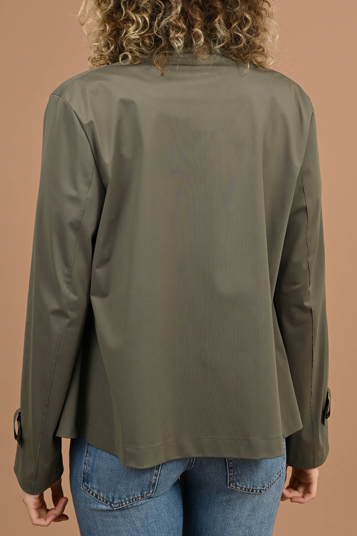 Cropped Trenchcoat in Hunting Grün