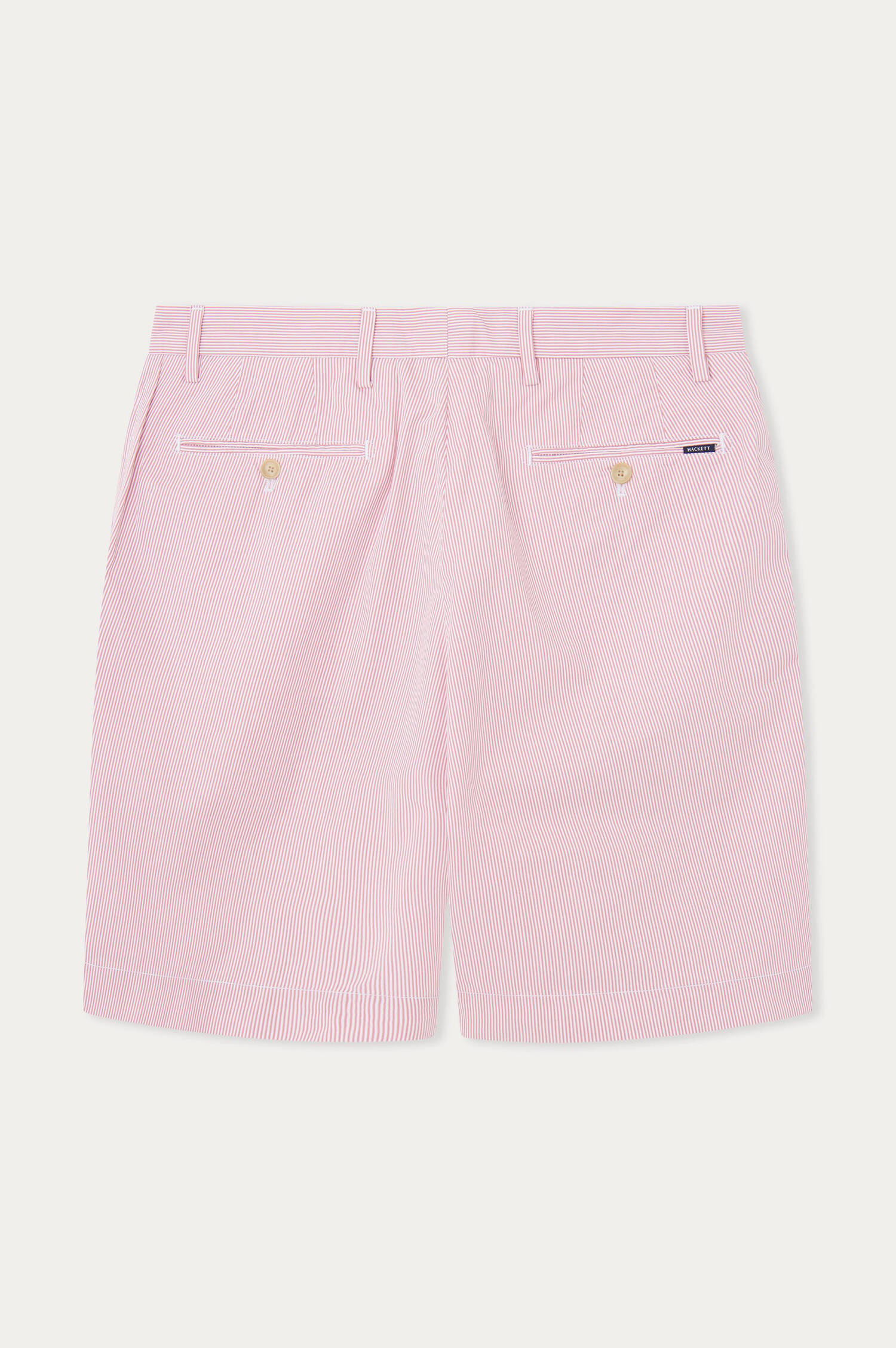 Shorts aus Baumwolle mit Streifen in Rosa/Weiß